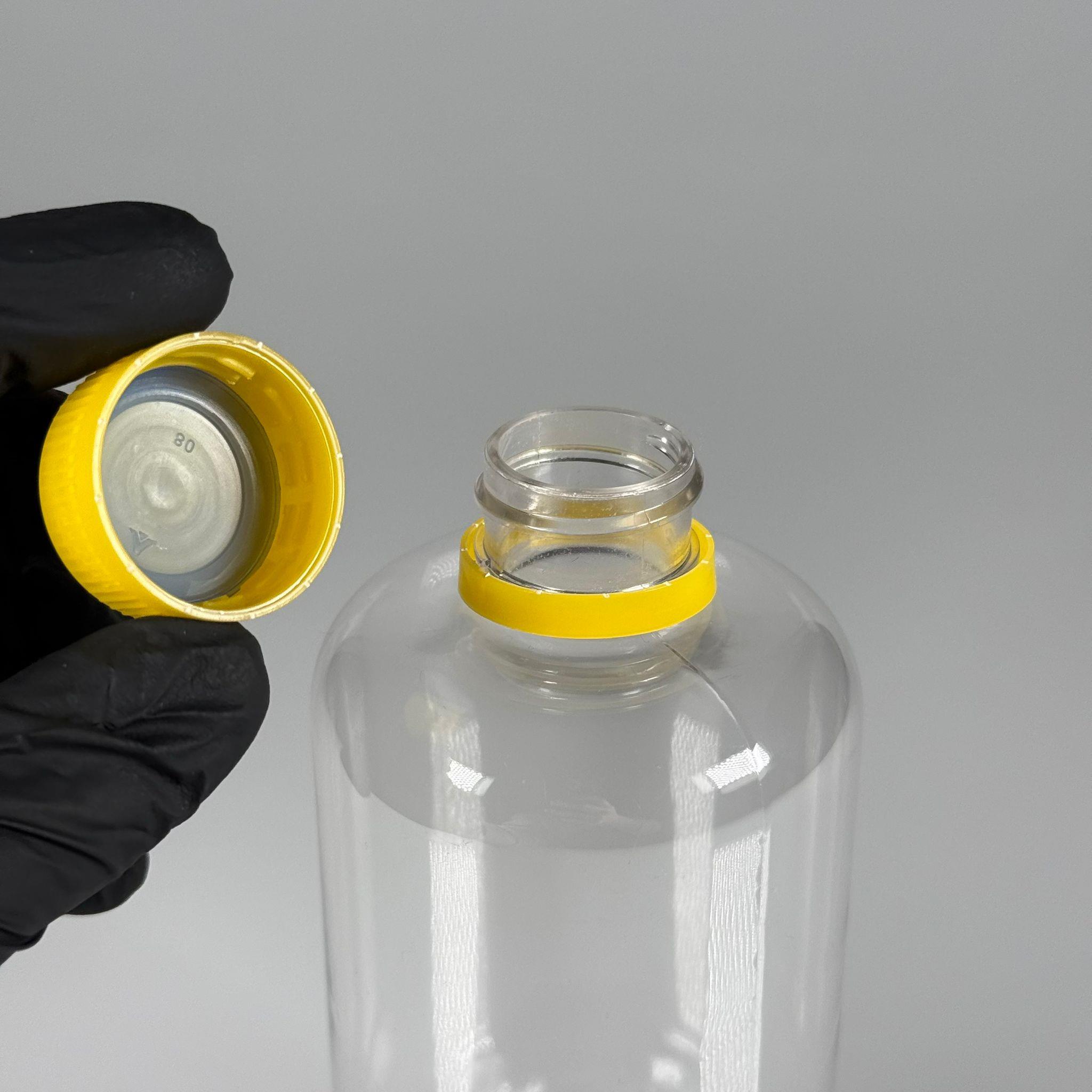 500 CC UZUN SİLİNDİR PET ŞİŞE KALIN (26 GR) - SARI KİLİTLİ KAPAKLI - 28 AĞIZ - 500 ML PET ŞİŞE