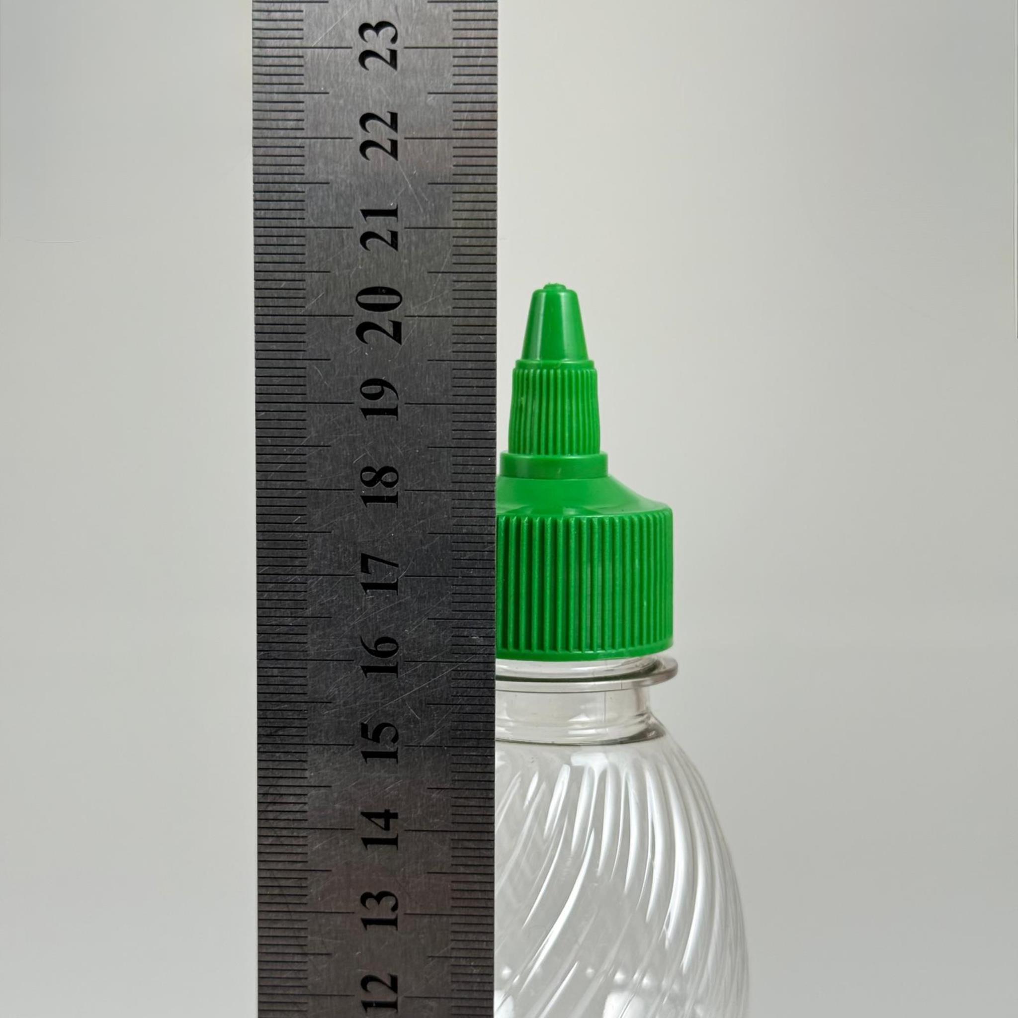 ZEYTİNYAĞI, SOS, ACI SOS, SİRKE, SRIRACHA VB BOŞ ŞİŞELERİ - YEŞİL SİVRİ TWİST AKITICI KAPAK + 250 ML ŞEFFAF PCO PET PLASTİK ŞİŞE TAKIM