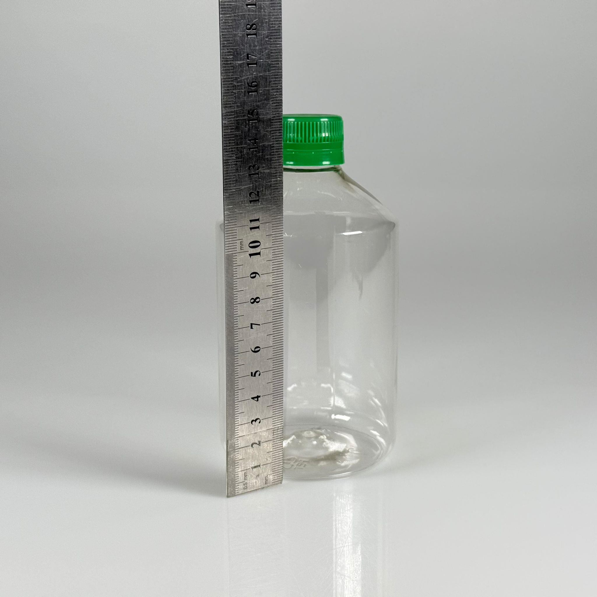 500 CC KÜT BOYUNLU ŞEFFAF PET ŞİŞE  - YEŞİL KİLİTLİ KAPAKLI - 500 ML KALIN PET ŞİŞE