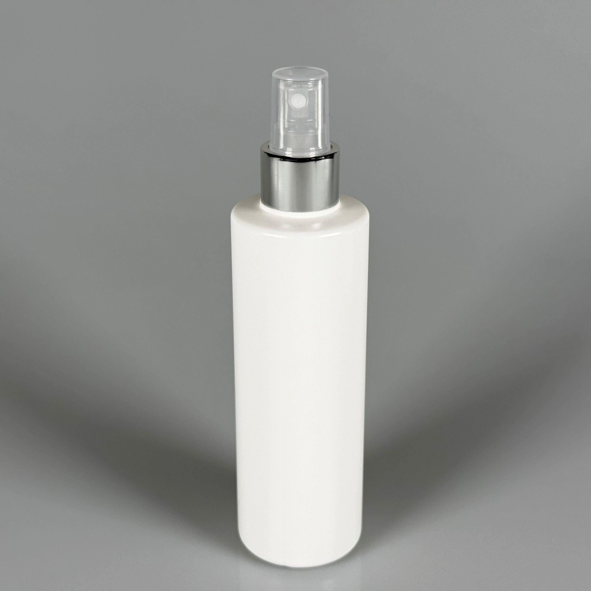 200 CC (SİLME 250 CC) BEYAZ SİLİNDİR MODEL MAT SERT POLİETİLEN ŞİŞE - GÜMÜŞ SPREYLİ - 200 ML BEYAZ SPREYLİ PLASTİK  ŞİŞE