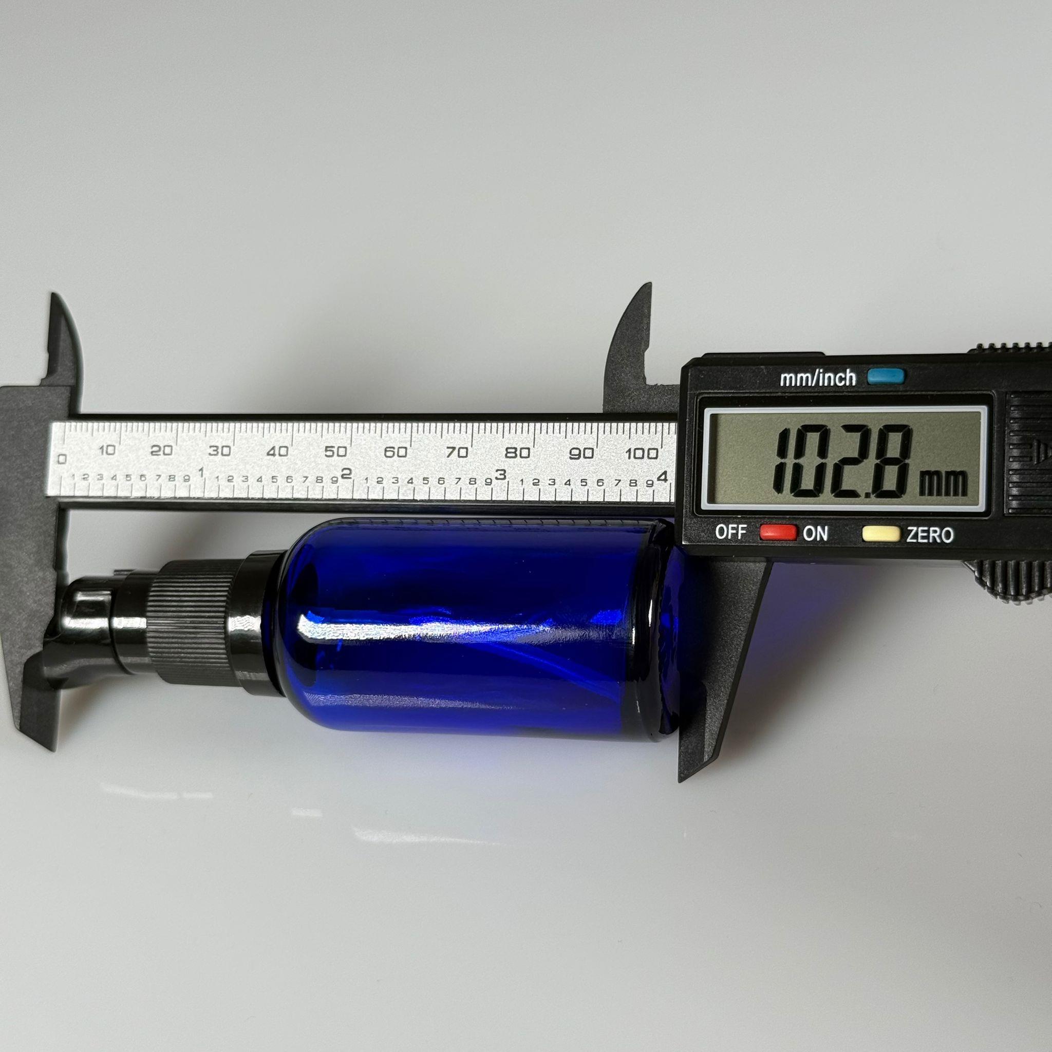 30 CC MAVİ CAM ŞİŞE - SIZDIRMAZ ETEKLİ SİYAH LOSYON POMPALI TAKIM - 30 ML LOSYON ŞİŞESİ - YAĞ, KREM GİBİ YOĞUN KIVAMLI SIVILAR İÇİN CAM AMBALAJ