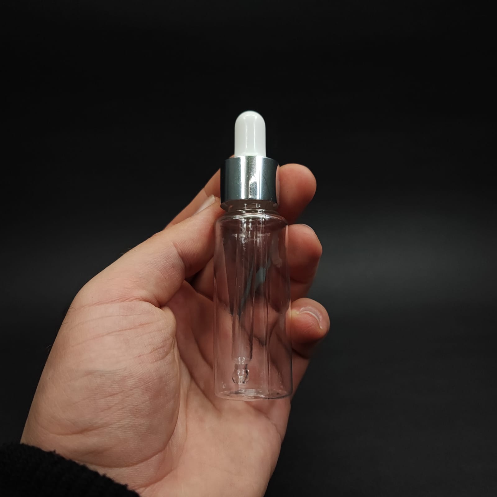 30 CC CAM DAMLALIKLI ŞEFFAF PLASTİK ŞİŞE - 30 ML DROPPER PET ŞİŞE + BEYAZ EMZİK + GÜMÜŞ KAPAK + CAM PİPET SET