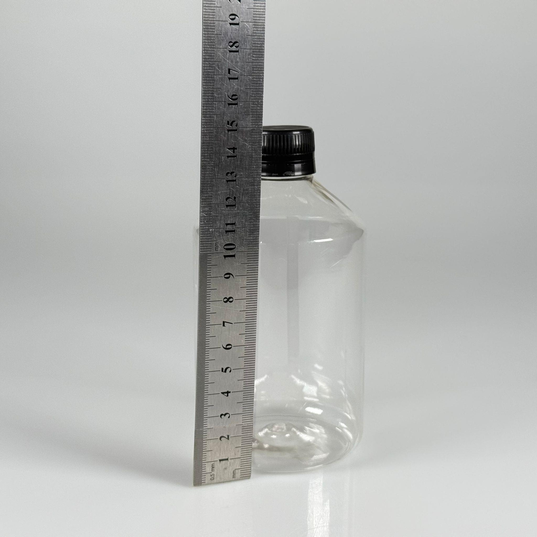 500 CC KÜT BOYUNLU ŞEFFAF PET ŞİŞE  - SİYAH KİLİTLİ KAPAKLI - 500 ML KALIN PET ŞİŞE