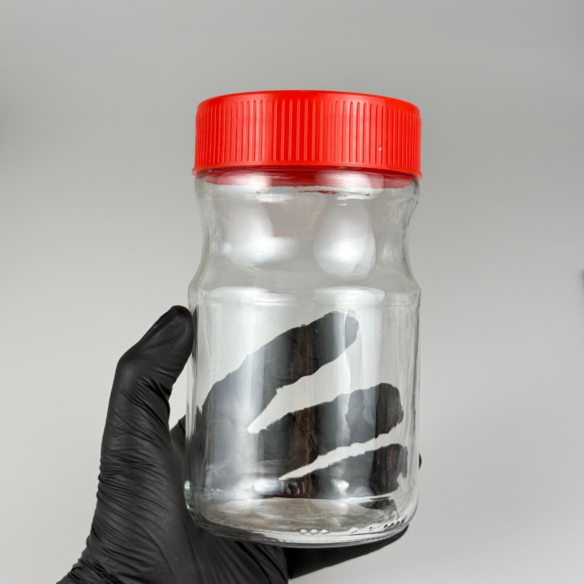 720 CC BOĞUMLU CAM KAVANOZ - KIRMIZI PLASTİK KAPAKLI - 720 ML BAL KAVANOZU