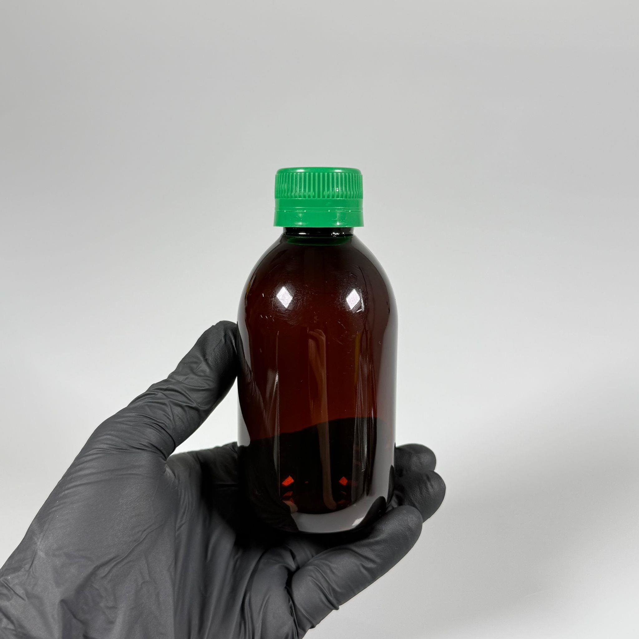 200 CC AMBER PET ECZA ŞİŞESİ - YEŞİL KİLİTLİ CONTALI KAPAKLI  - 200 ML KAHVERENGİ PLASTİK ŞURUP ŞİŞESİ (21 GR)