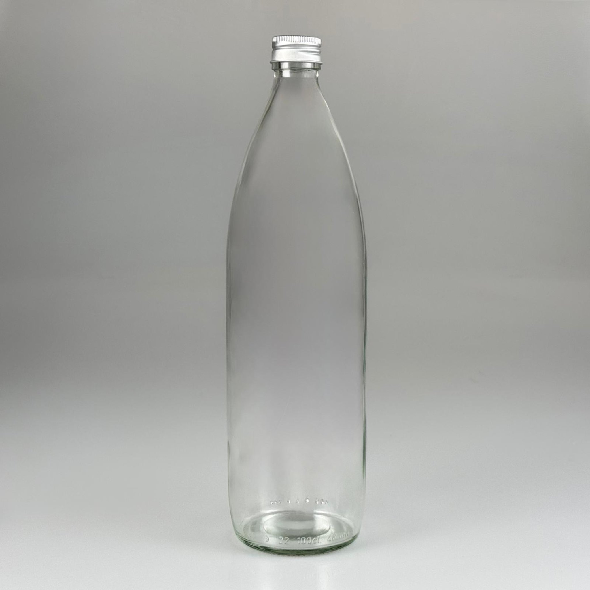 1000 ML LÜKS CAM SU ŞİŞESİ - 1000 CC BOŞ CAM SU ŞİŞELERİ - GÜMÜŞ ALÜMİNYUM METAL KAPAKLI - RESTORAN, CAFE, OTEL VS İÇİN PREMİUM CAM ŞİŞE