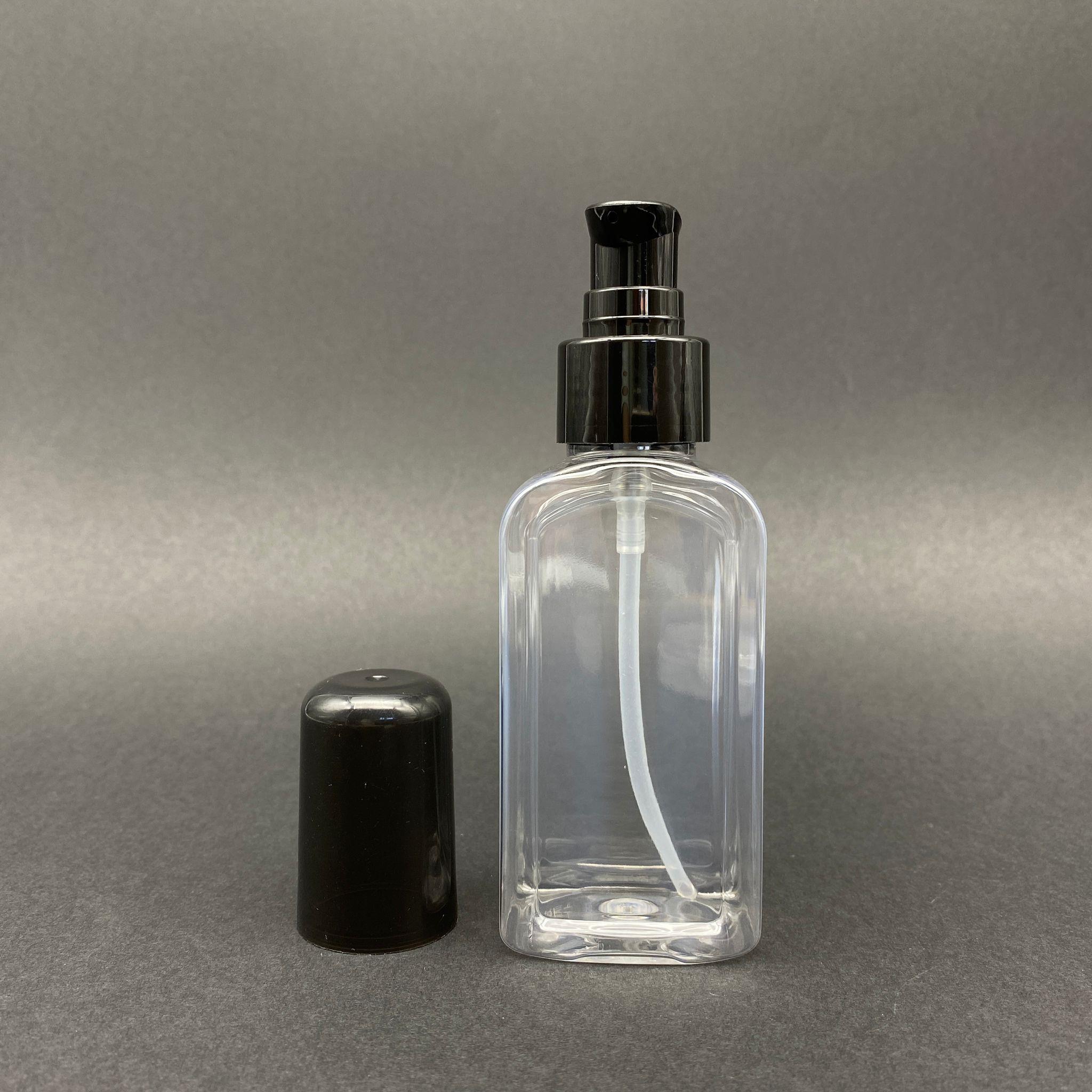 100 CC YASSI ŞİŞE - SİYAH LOSYON POMPALI - 100 ML YASSI PLASTİK POMPALI ŞİŞE (YOĞUN KIVAMLI SIVILARDA KULLANILIR)