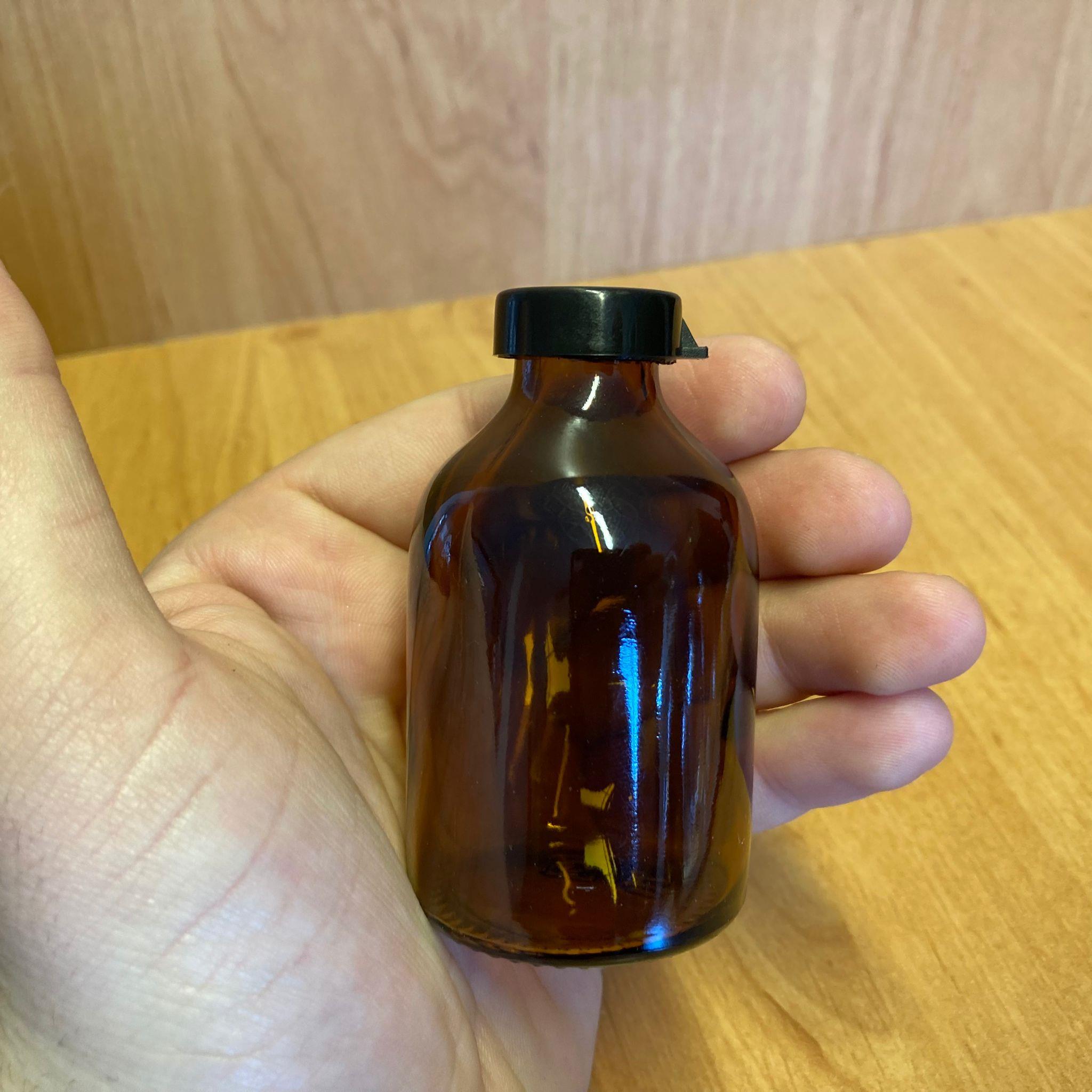 50 CC AMBER FLAKON PENİSİLİN ŞİŞESİ - SİYAH KAPAKLI - 50 ML KAPAKLI KAHVERENGİ CAM ŞİŞE - SIZDIRMAZ - ELLE KAPANIR