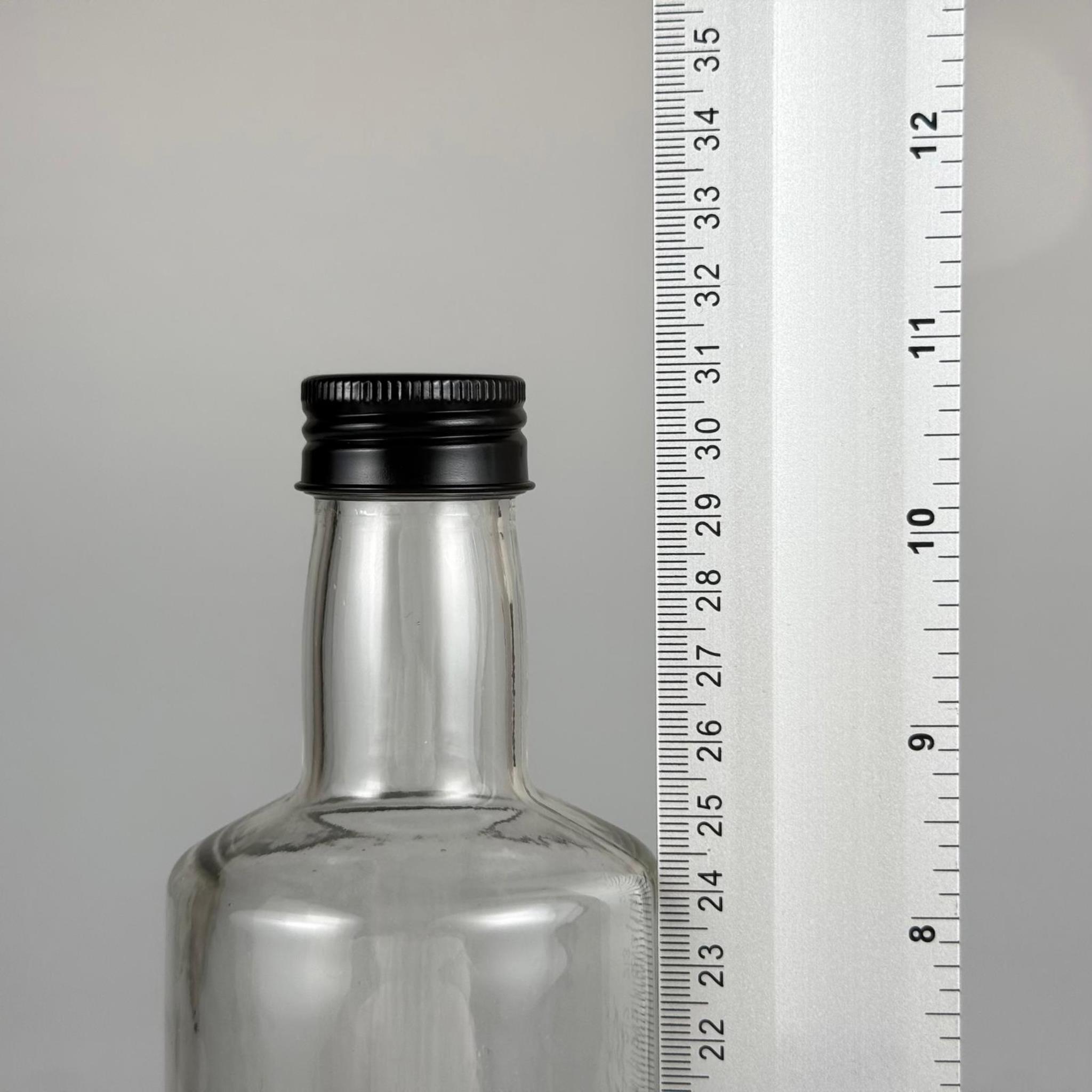 750 CC DORİKA CAM ŞİŞE - SİYAH METAL ALÜMİNYUM KÖPÜK CONTALI KAPAKLI - 750 ML ŞEFFAF DORİKA ŞİŞE