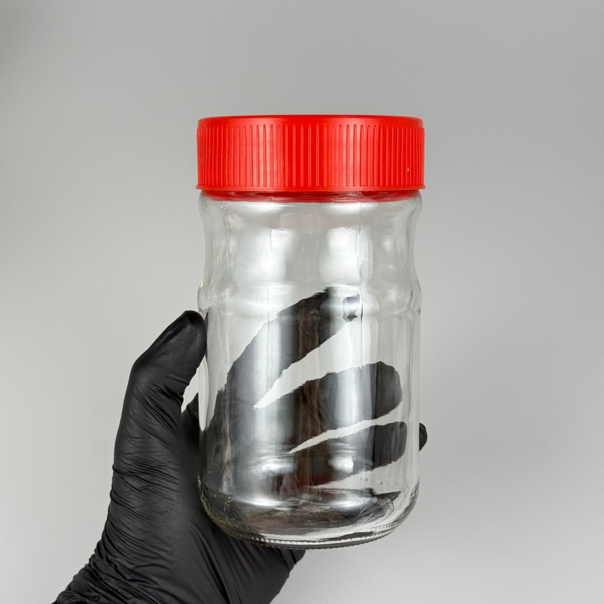 660 CC BOĞUMLU CAM KAVANOZ - KIRMIZI PLASTİK KAPAKLI - 660 ML CAM KAVANOZ