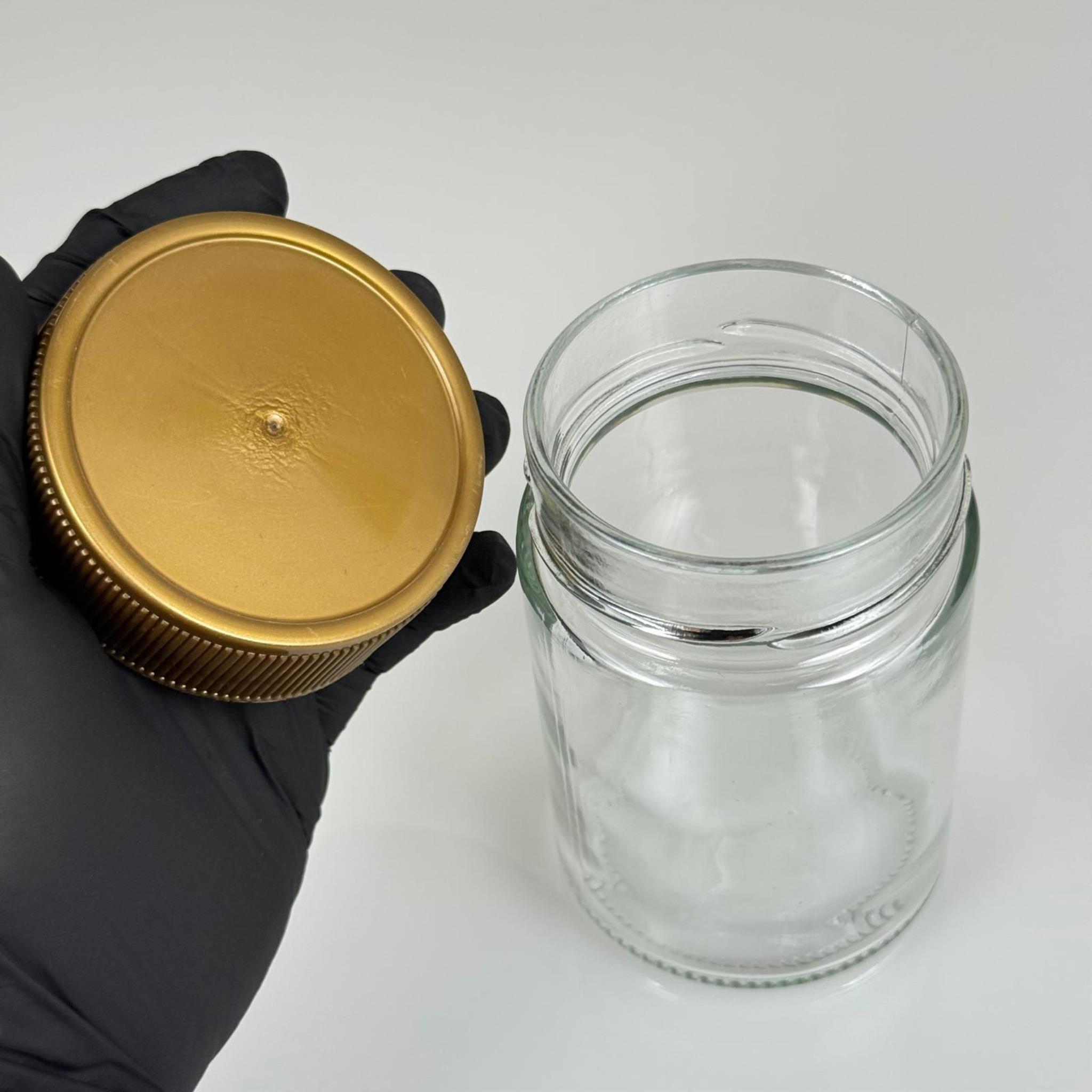 350 CC ALMAN KAVANOZ - GOLD PLASTİK ALÜMİNYUM FOLYO CONTALI İNDİKSİYON KAPAKLI - 350 ML DERİN KAPAKLI CAM KAVANOZ - ÇİKOLATA , FINDIK EZMESİ , KREMA VB İÇİN CAM KAVANOZLAR