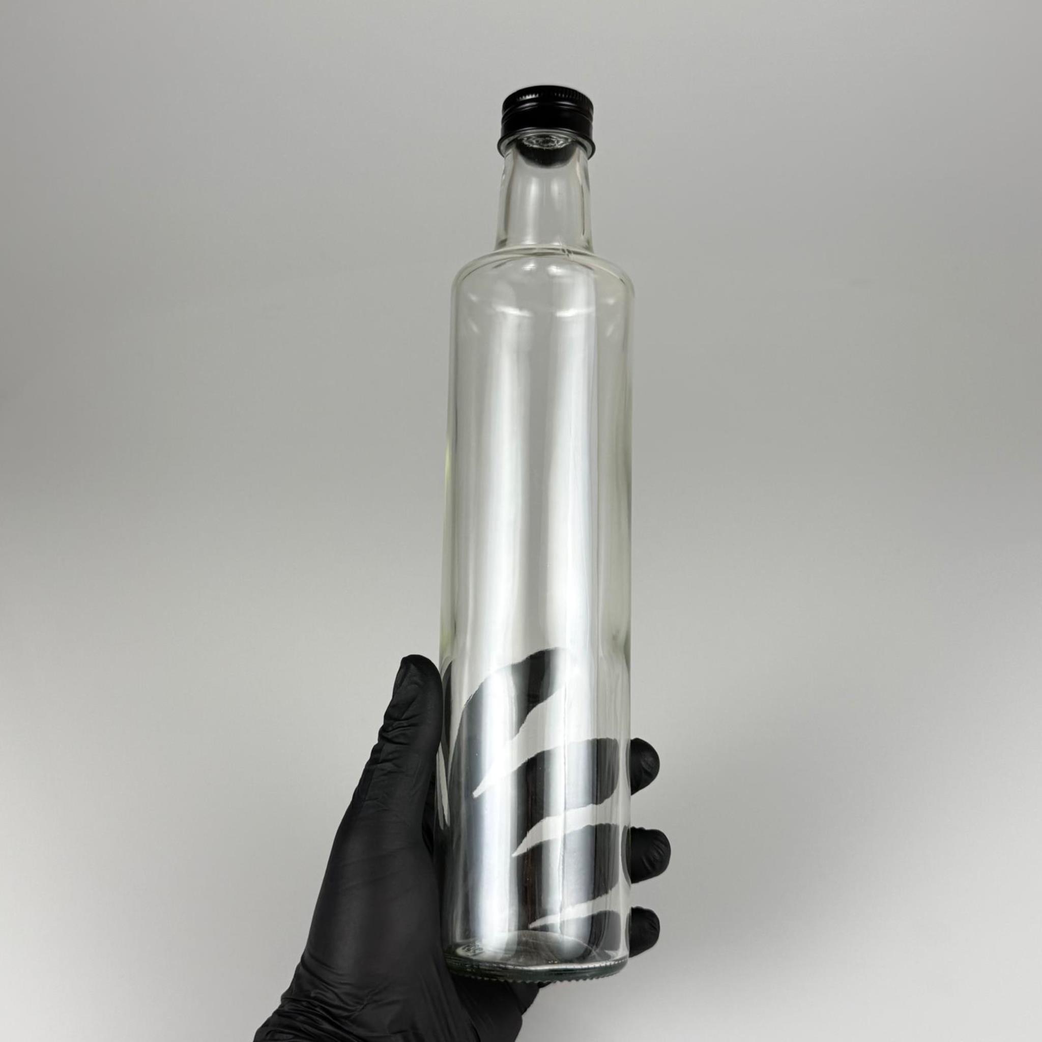 500 CC DORİKA CAM ŞİŞE - SİYAH METAL ALÜMİNYUM KAPAKLI - 500 ML DORİKA YAĞ ŞİŞESİ - SİRKE ŞİŞESİ