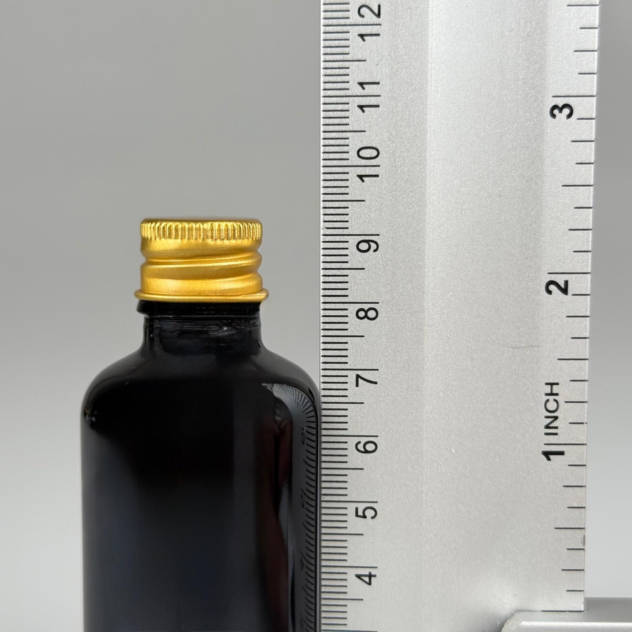 50 CC SİYAH CAM ŞİŞE + KÖPÜK CONTALI GOLD ALÜMİNYUM METAL KAPAKLI TAKIM - 50 ML SİYAH CAM ŞİŞE