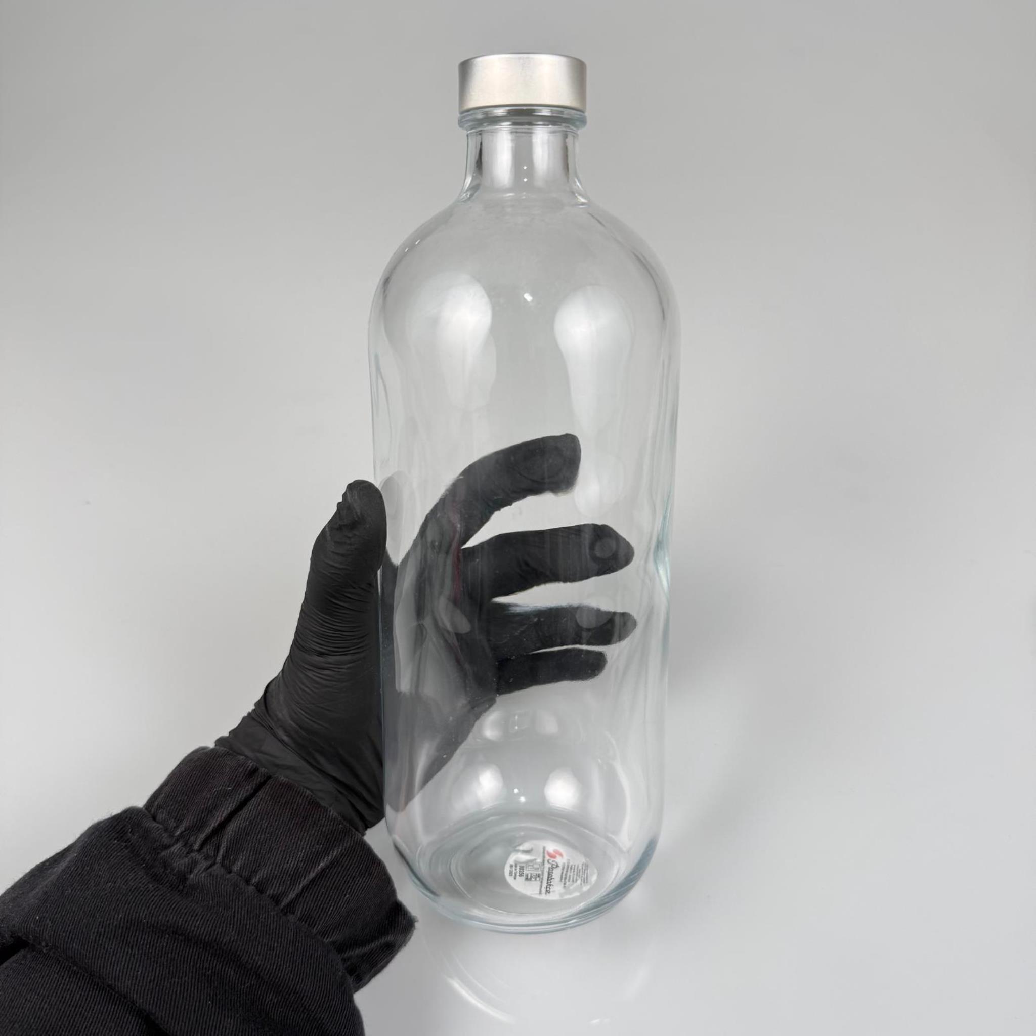 PAŞABAHÇE İCONİK SU ŞİŞESİ 1000 CC - 1000 ml Premium Cam Su Şişesi Mat Alüminyum Kapaklı