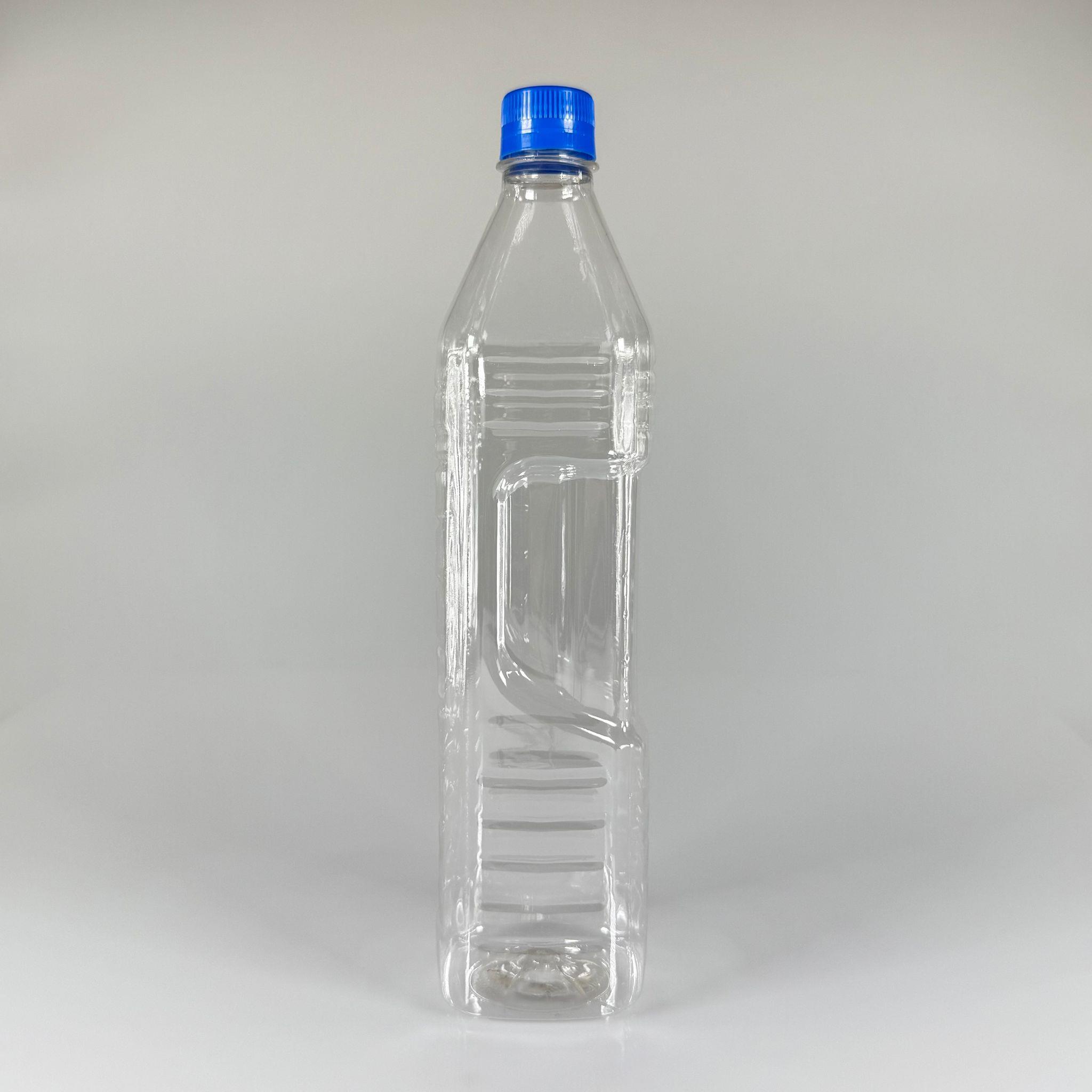 1000 CC KÖŞELİ PET ŞİŞE - MAVİ KİLİTLİ KAPAKLI 1 LİTRE KARE PLASTİK ŞİŞE - ZEYTİNYAĞ ŞİŞESİ