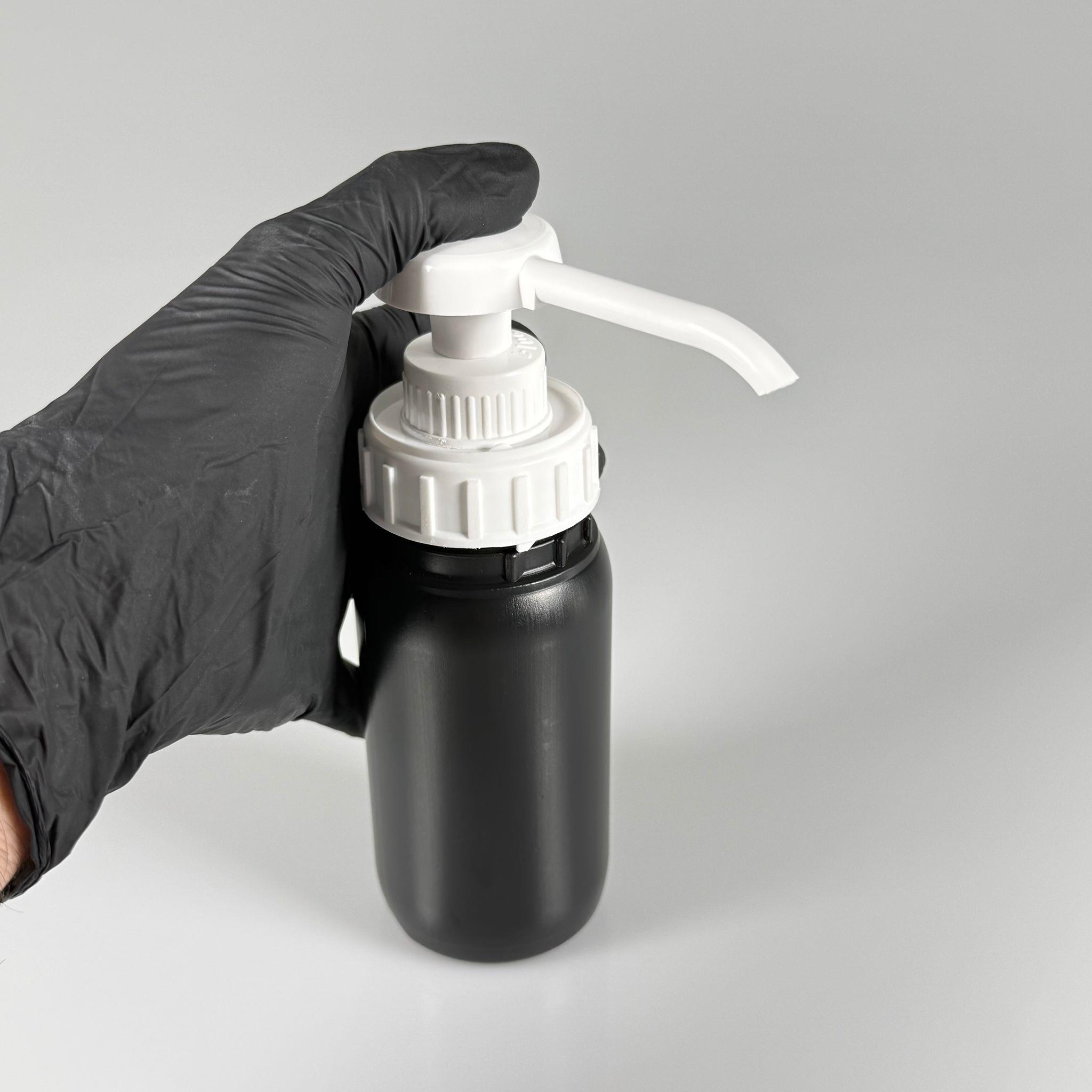 SOS, KETÇAP, ŞURUP, KİMYASAL, JEL VB İÇİN BOŞ DOZAJLI POMPALI POLİETİLEN PLASTİK ŞİŞE - 250 CC SİYAH