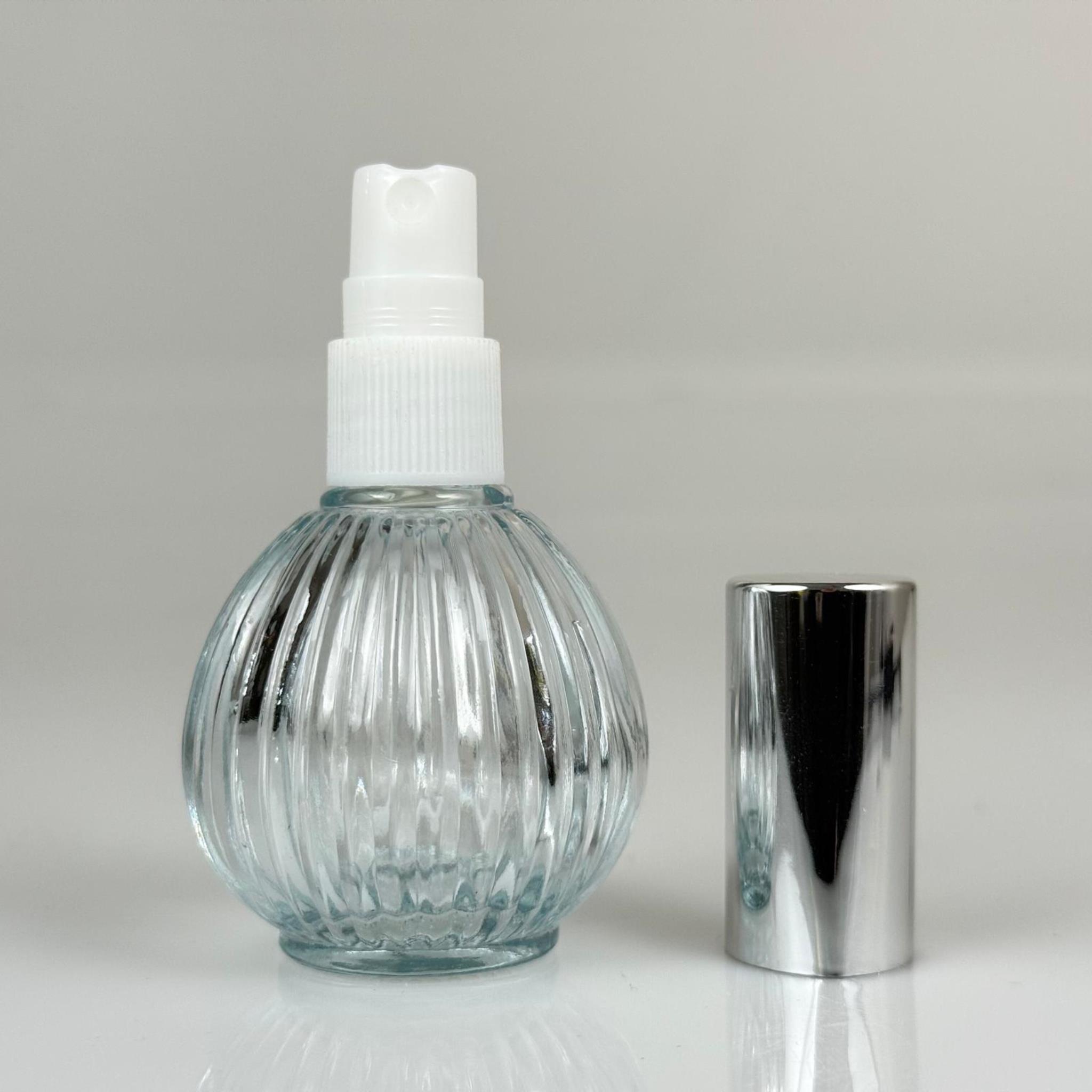 50 CC ÇİZGİLİ TOP CAM ŞİŞE + GÜMÜŞ SPREY FISFIS - 50 ML HEDİYELİK CAM KOLONYA ŞİŞESİ - DÜĞÜN, NİŞAN, SÖZ, KINA, CENAZE, PROMOSYON, PARFÜM İÇİN HEDİYELİK KOLONYA ŞİŞELERİ