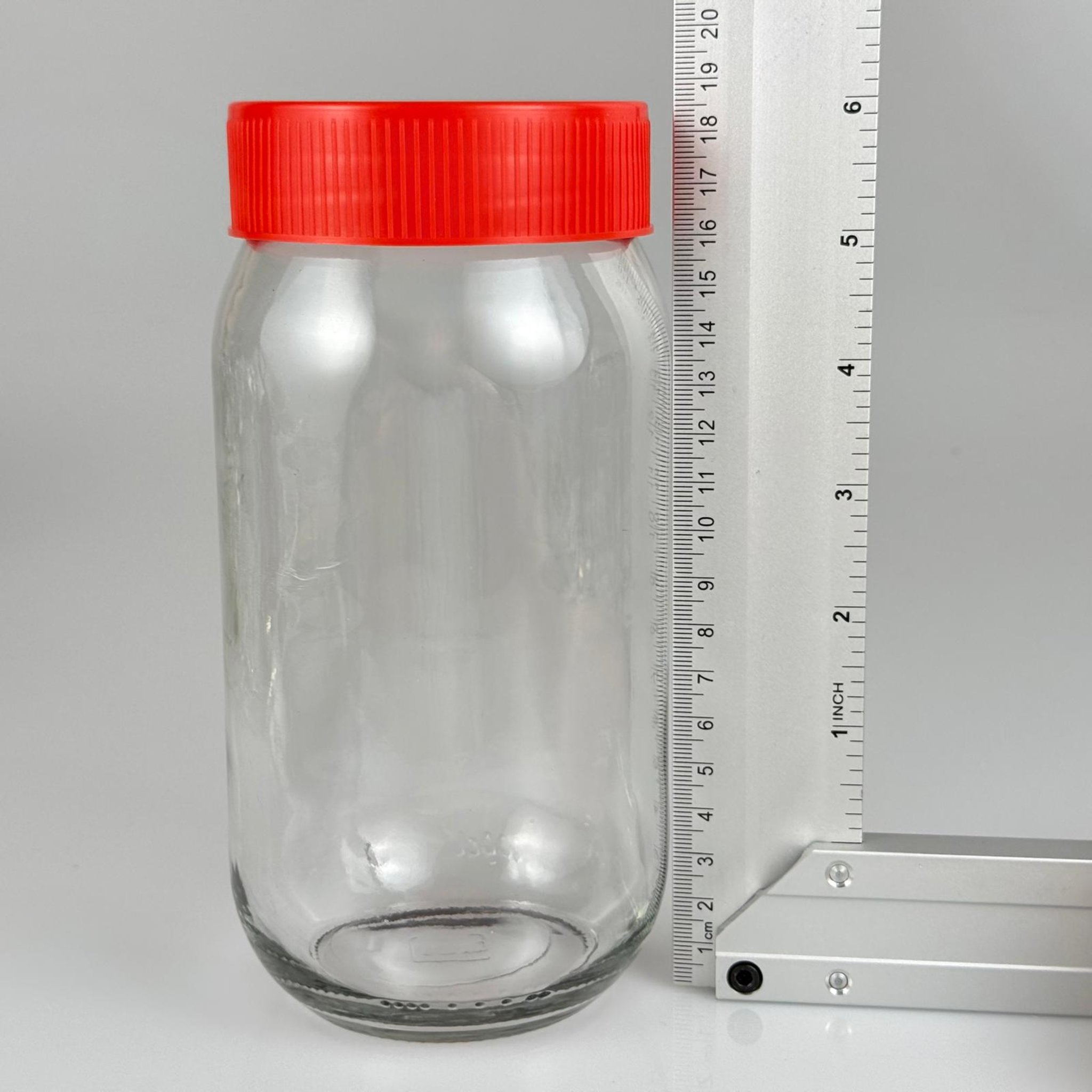 1000 CC CAM KAVANOZ - KIRMIZI DERİN PLASTİK KAPAKLI - 1000 ML CAM KONSERVE KAVANOZLARI