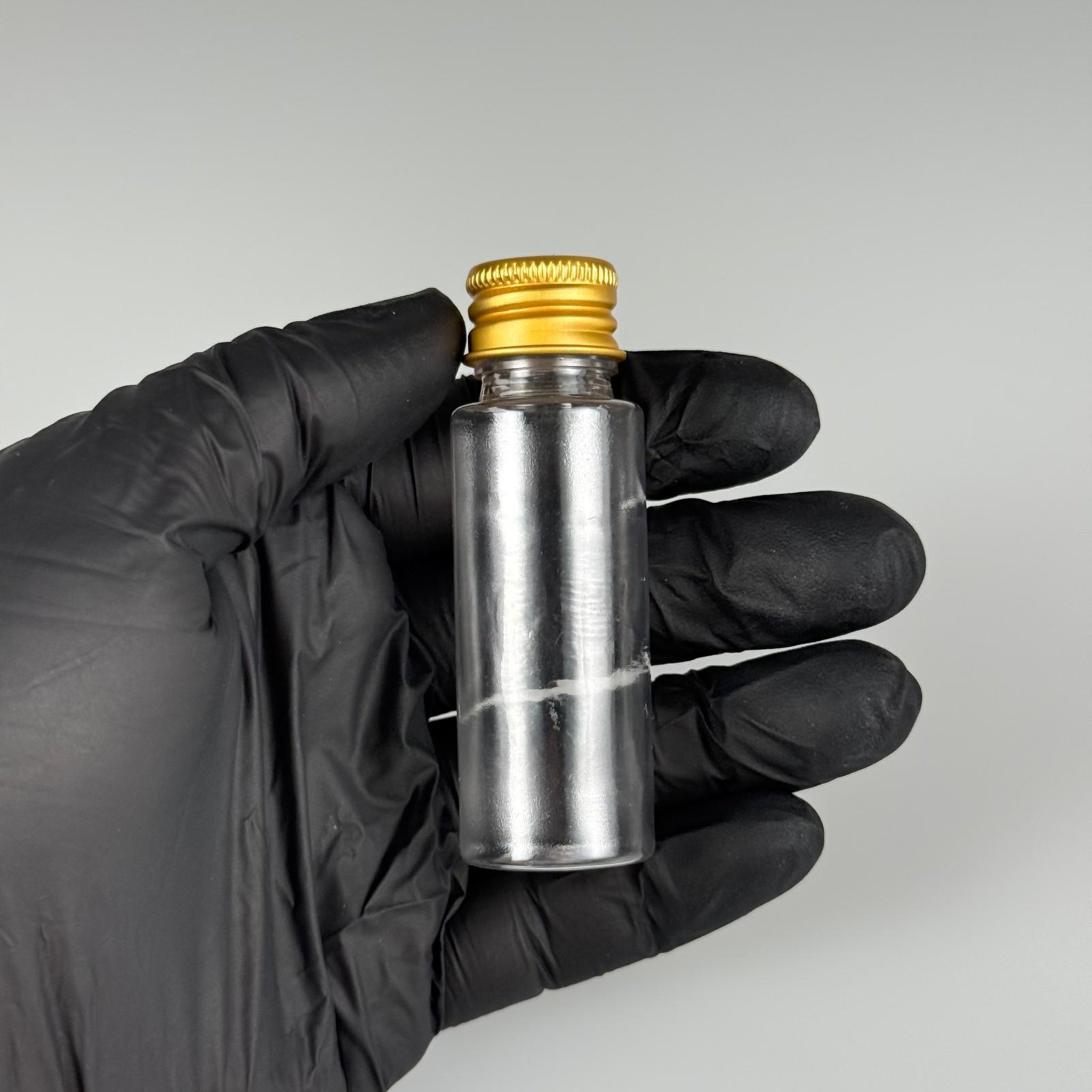 20 CC ŞEFFAF PET SHOT ŞİŞE - KÖPÜK CONTALI GOLD ALÜMİNYUM METAL KAPAKLI + KÖR TIPALI TAKIM - 20 ML PLASTİK ŞİŞE