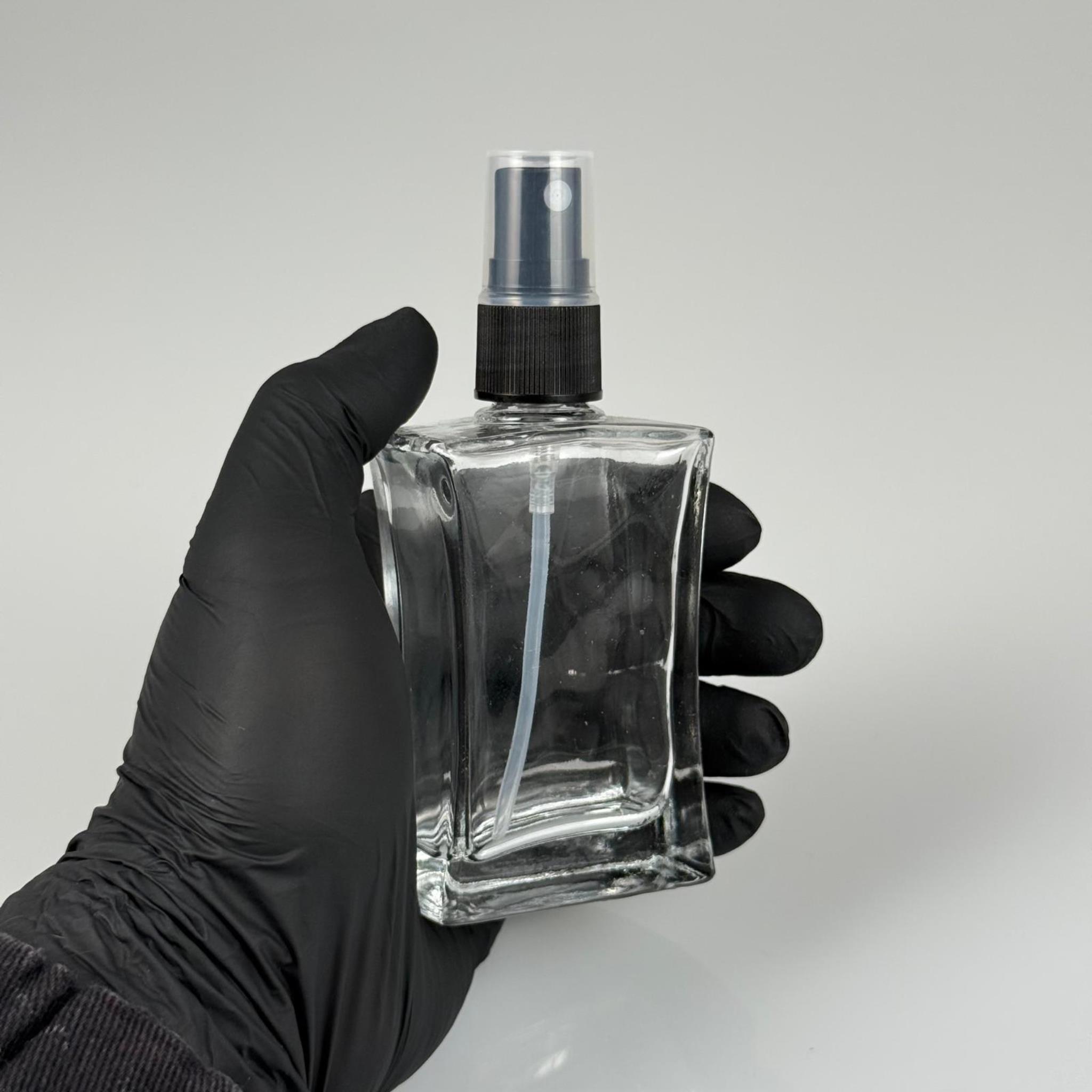50 CC KÖŞELİ CAM ŞİŞE SİYAH SPREYLİ TAKIM - 50 ML PARFÜM ŞİŞESİ - 1. KALİTE İTHAL CAM