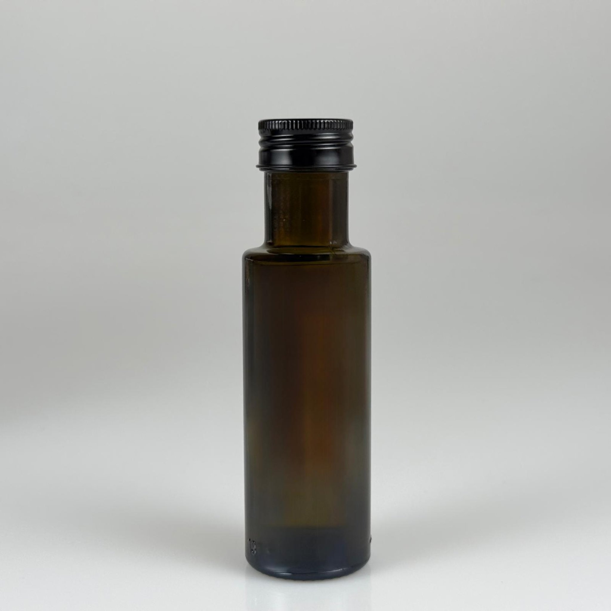 100 CC DORİKA CAM ŞİŞE KOYU YEŞİL (31 MM AĞIZ) - CONTALI SİYAH ALÜMİNYUM METAL KAPAKLI - 100 ML SİLİNDİR DORİCA YAĞ VE SOS ŞİŞELERİ