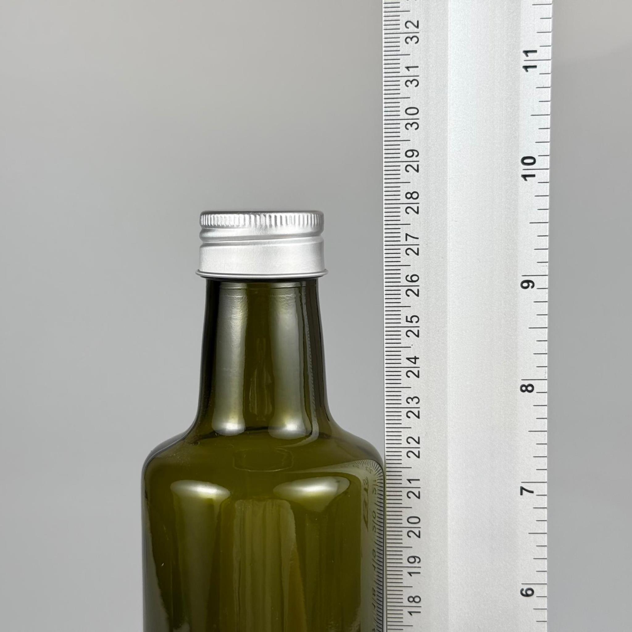 500 CC YEŞİL DORİKA CAM ŞİŞE - GÜMÜŞ METAL ALÜMİNYUM KAPAKLI - 500 ML DORİKA YAĞ ŞİŞESİ - SİRKE ŞİŞESİ