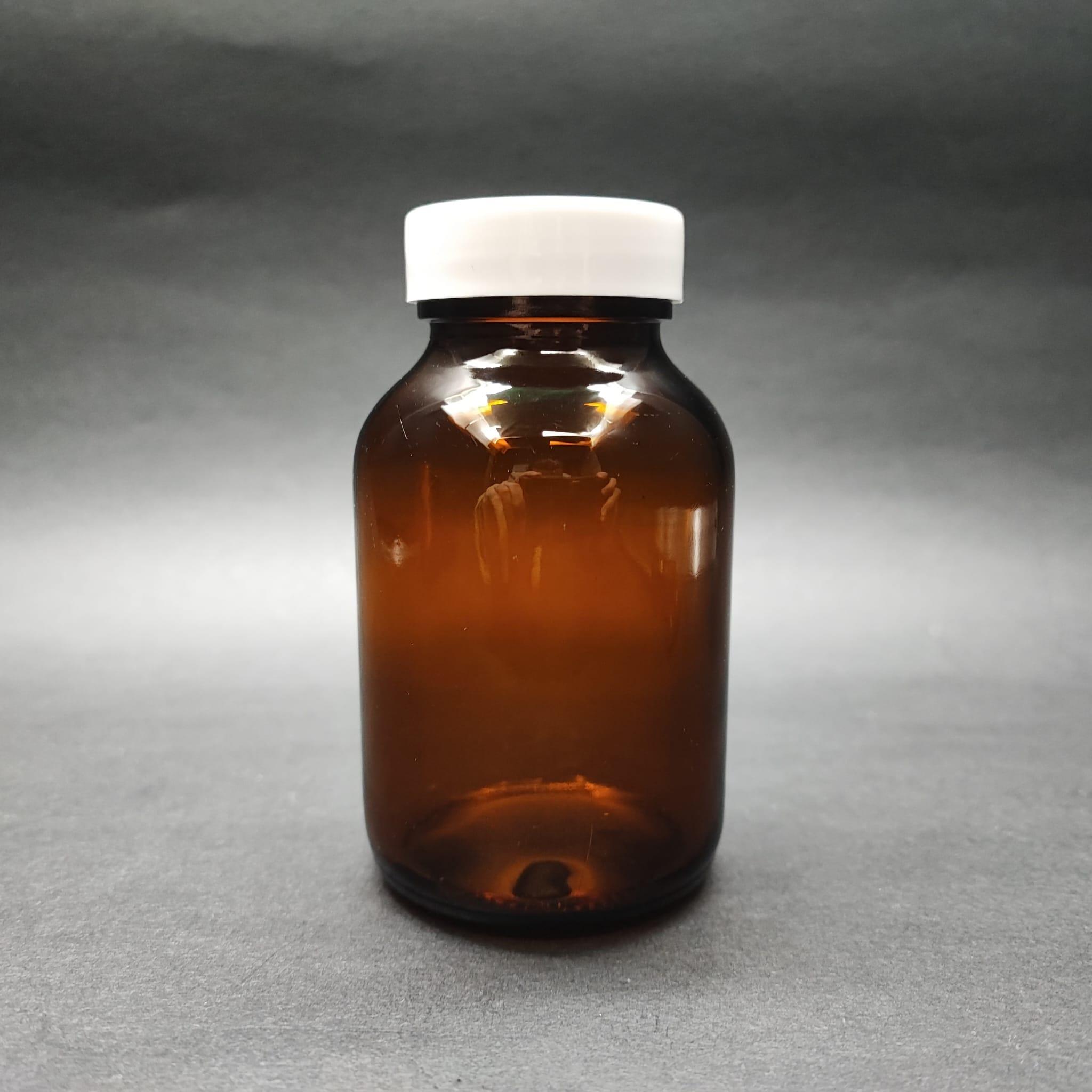 200 ML CAM TABLET ŞİŞE + BEYAZ KAPAK - 200 CC AMBER ŞİŞECAM ECZA ŞİŞELERİ - ŞİŞECAM ÜRÜN KODU 716020
