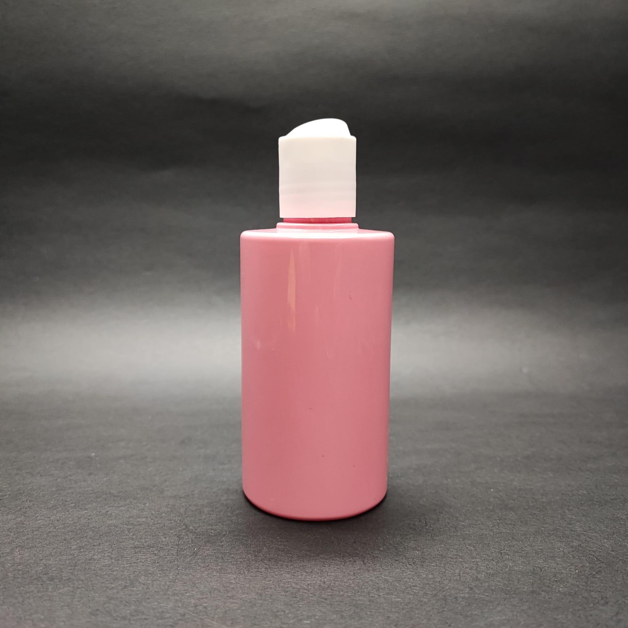 200 CC KÜT BOYUNLU UZUN SİLİNDİR PET ŞİŞE (24 GR) - BEYAZ DİSKTOP ŞAMPUAN KAPAKLI - 200 ML PLASTİK ŞİŞE - PEMBE