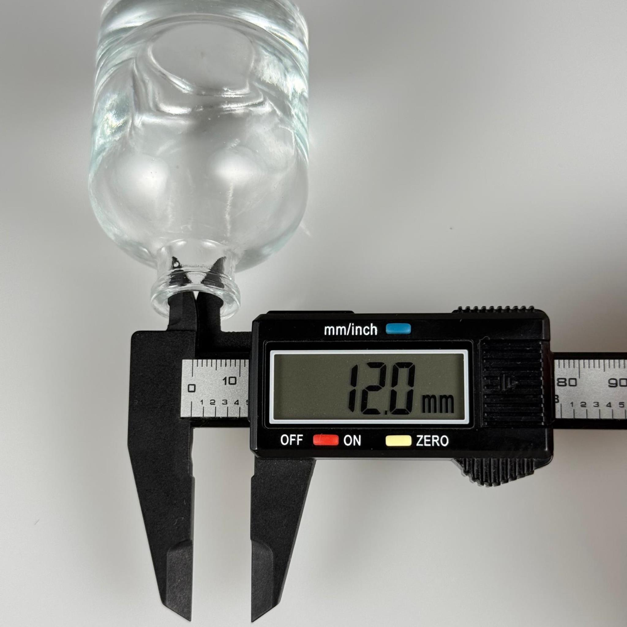 50 CC KALIN DİPLİ TOMBUL CAM ŞİŞE - 20 MM GEÇME AĞIZ - KAPAKSIZ