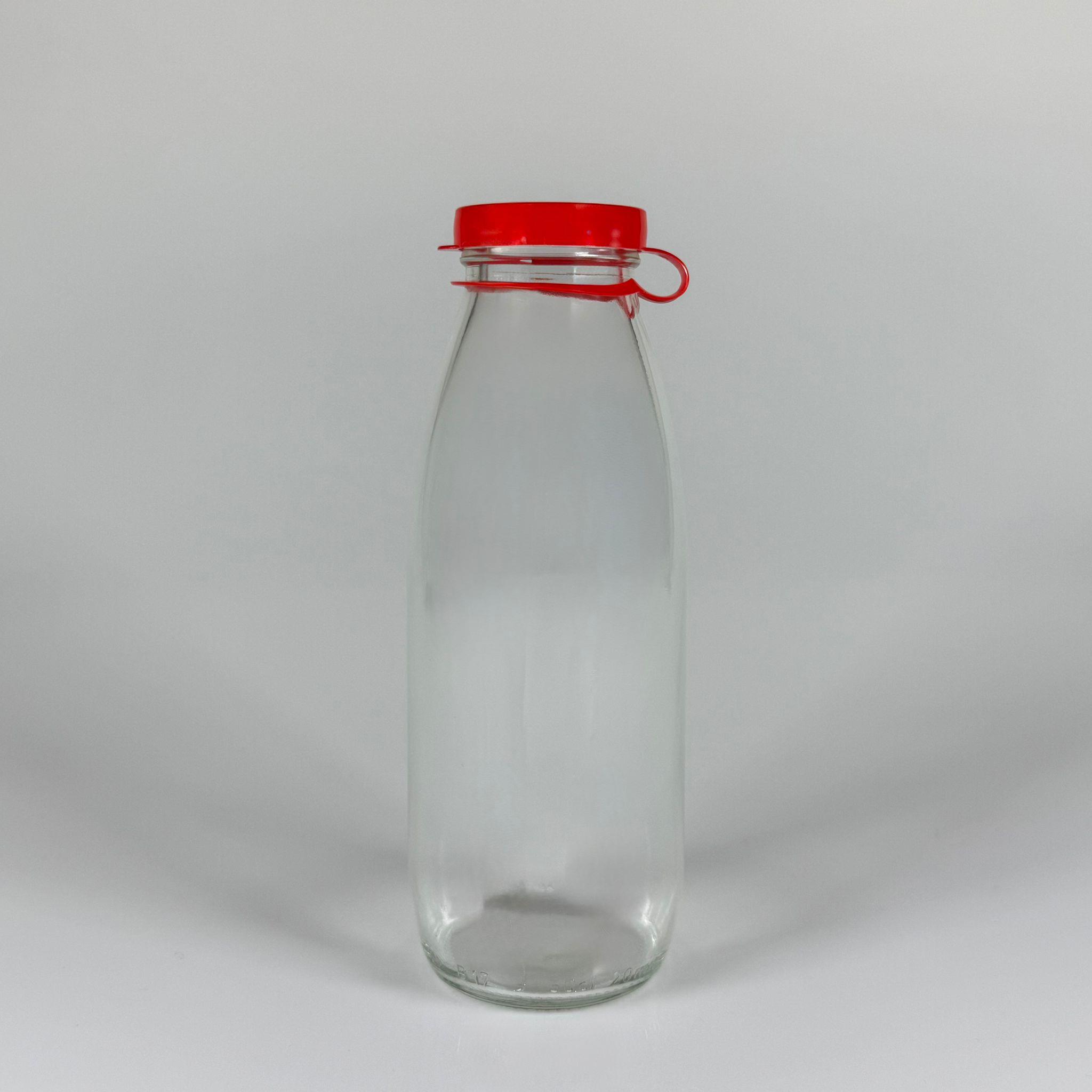 NOSTALJİ ESKİ TİP CAM AYRAN ŞİŞESİ - SÜT, LİMONATA, ŞIRA. ŞERBET. MEYVE SUYU, EV YAPIMI MEŞRUBAT, SMOOTHIE, KOKTEYL VB KAFETERYA, RESTORAN, EV KULLANIMI VB İÇİN - KIRMIZI GEÇME KAPAKLI 500 CC BOŞ CAM ŞİŞELERİ
