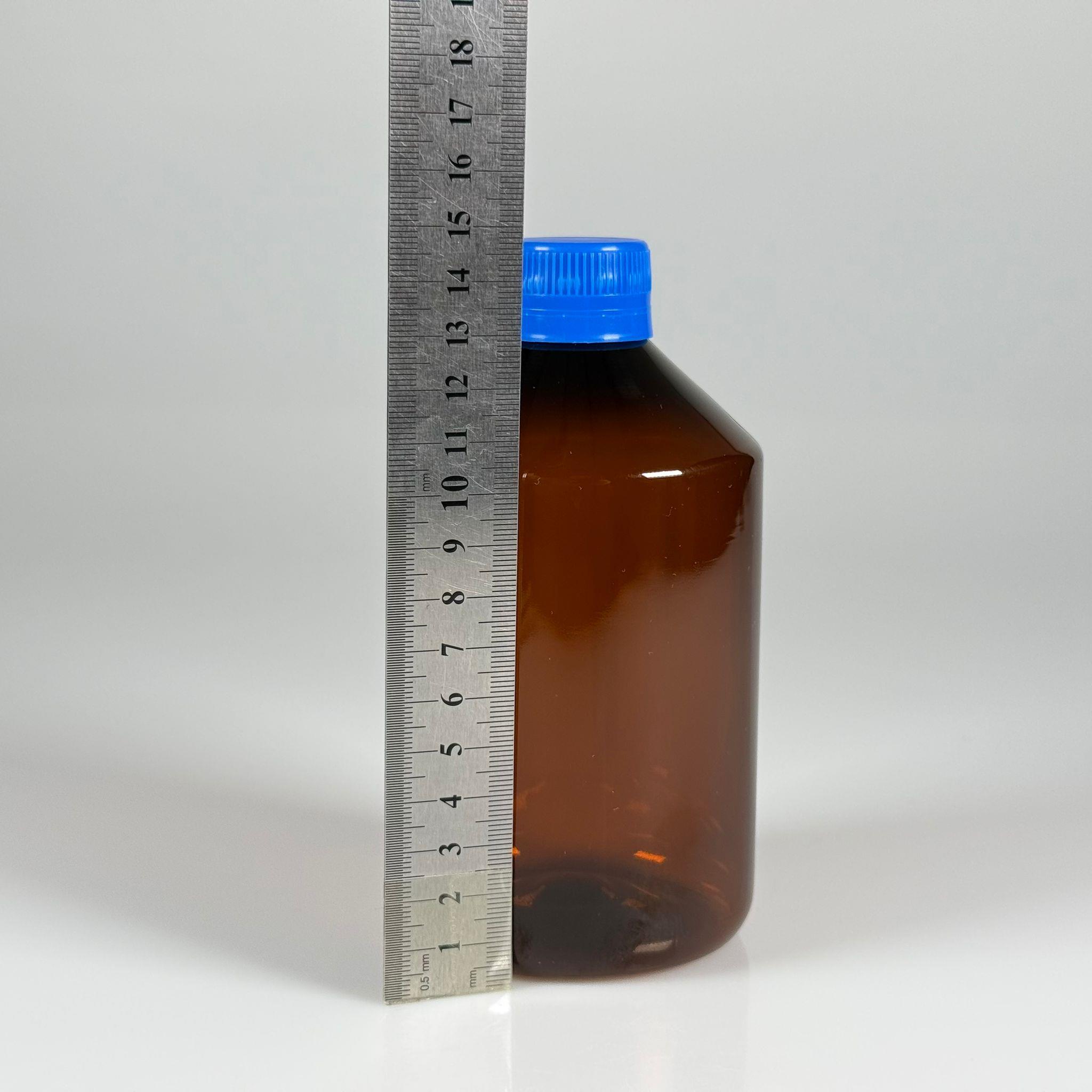 500 CC AMBER SERT PLASTİK ŞİŞE - MAVİ KİLİTLİ KAPAKLI  - 500 ML KAHVERENGİ PET ŞİŞE