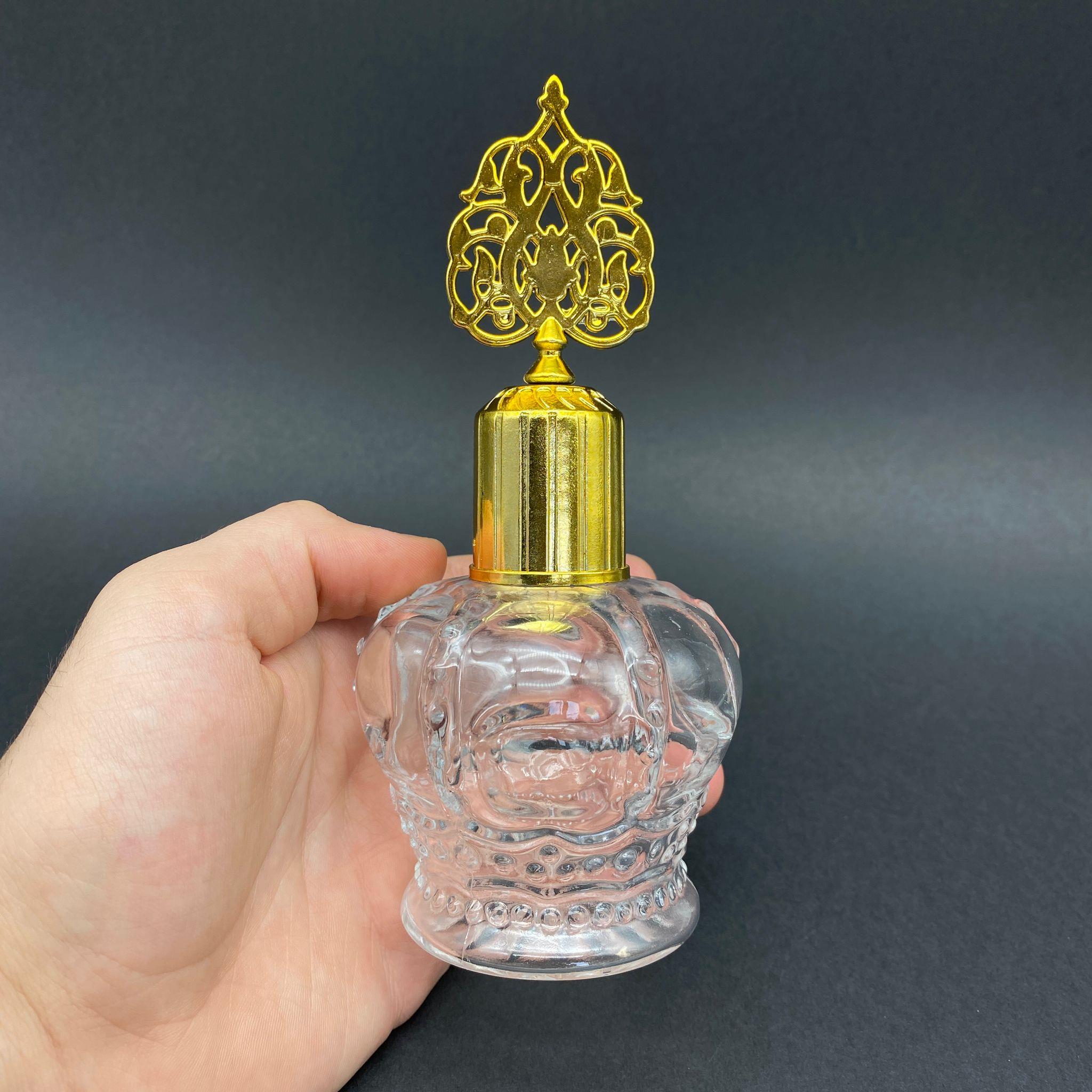 100 CC KRAL TACI CAM KOLONYA ŞİŞESİ - GOLD OSMANLI KAPAKLI - 100 ML CAM KOLONYA ŞİŞESİ