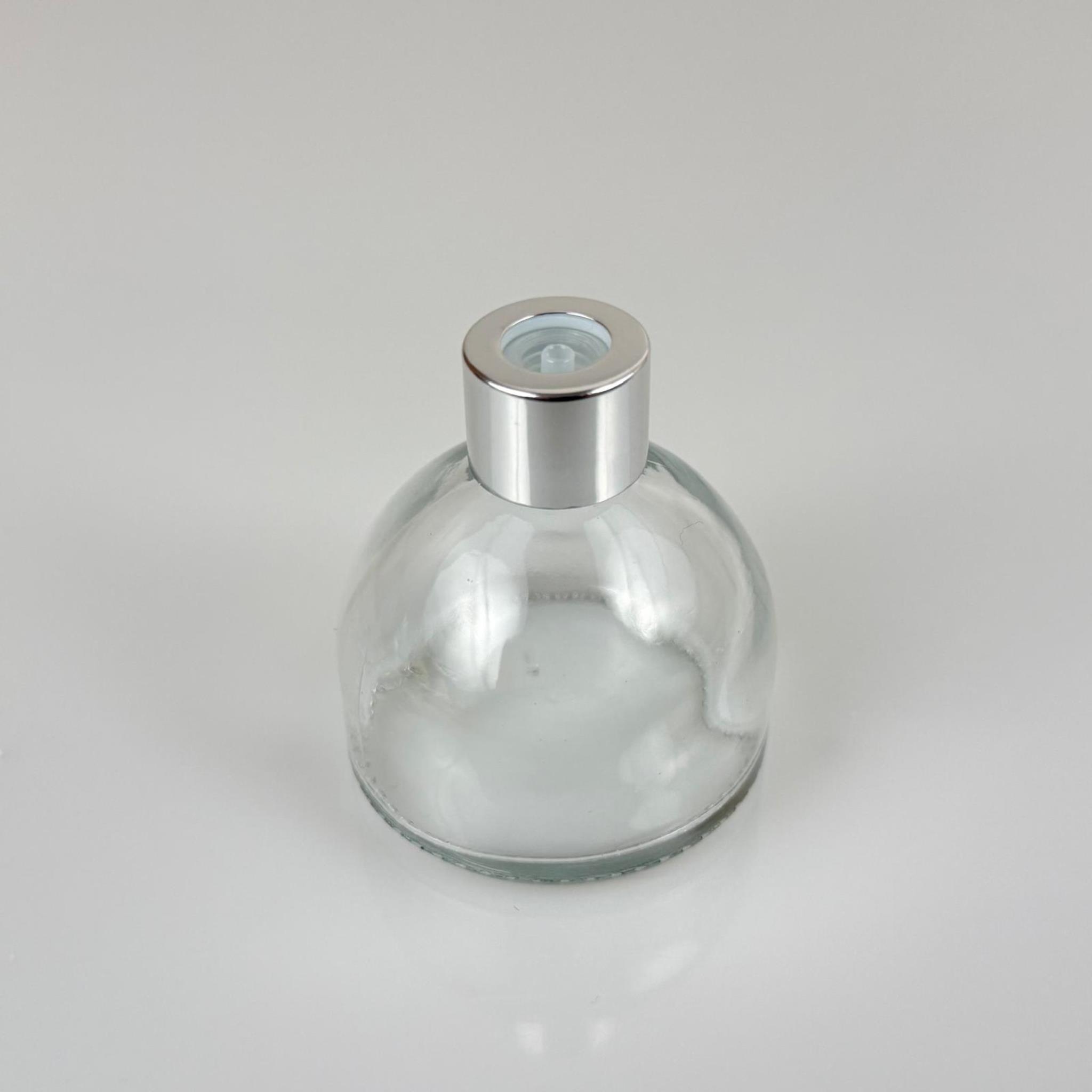 KUBBE MODEL CAM KOLONYA ŞİŞESİ + METAL GÜMÜŞ KAPAK + TIPA - 50 ML - HEDİYELİK KOLONYA ŞİŞELERİ