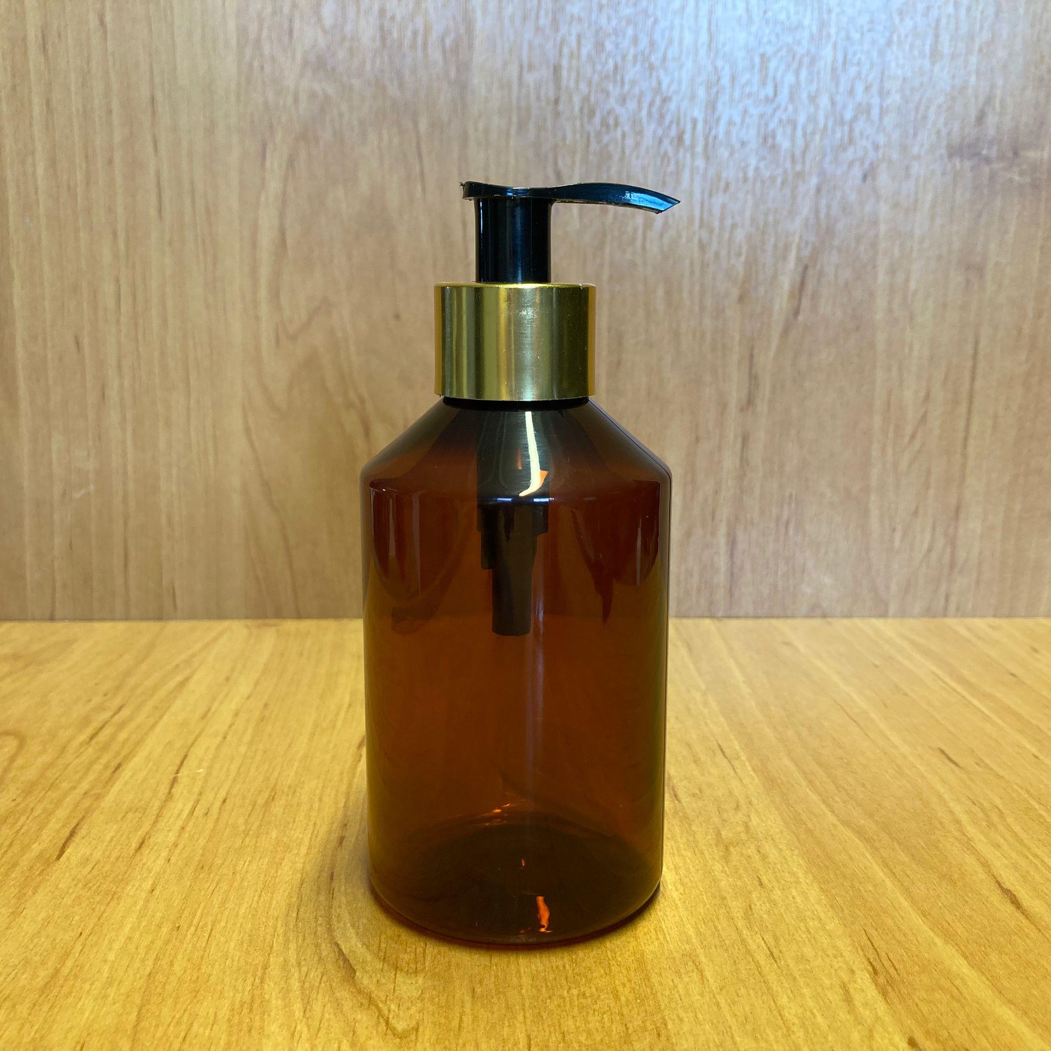 250 CC AMBER PLASTİK ŞİŞE - GOLD POMPALI - 250 ML KAHVERENGİ BOŞ PLASTİK ŞİŞE