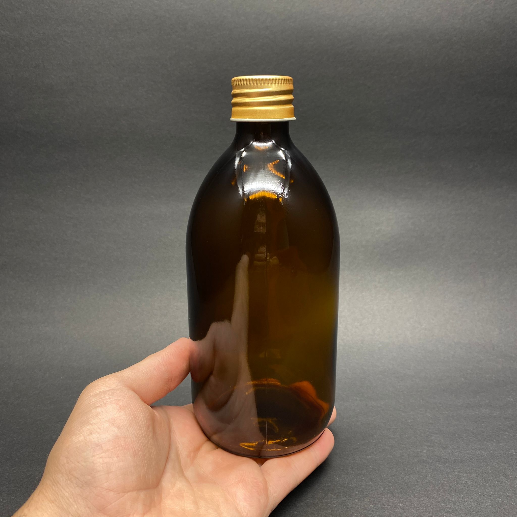 500 CC AMBER TOMBUL ÖZEL SERİ CAM ŞİŞE - METAL ALÜMİNYUM GOLD KÖPÜK CONTALI KAPAKLI - 500 ML CAM ECZA ŞİŞESİ - KAHVERENGİ