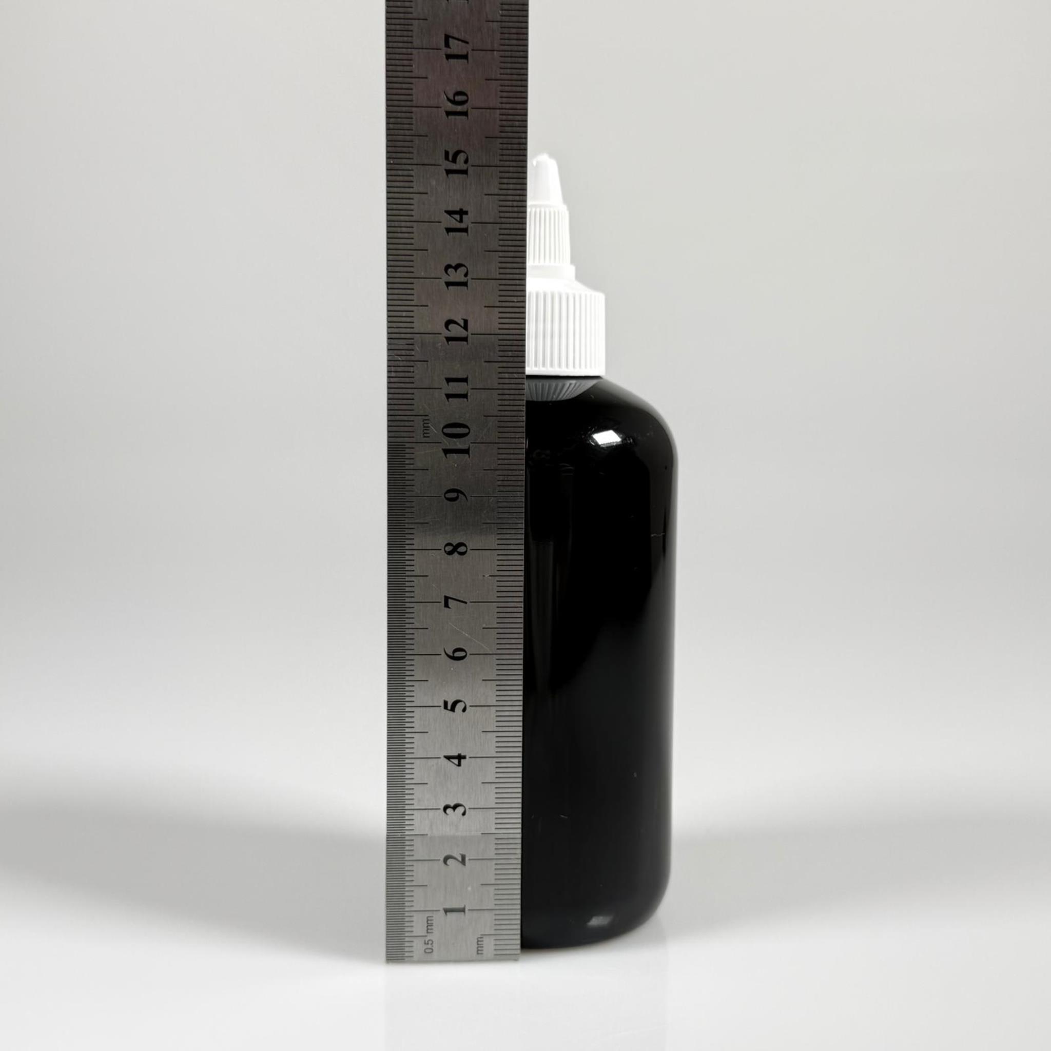 YAĞ, SOS, ACI SOS, SİRKE, SRIRACHA, MÜREKKEP, TUTKAL AKITICI VB BOŞ ŞİŞELERİ - BEYAZ SİVRİ TWİST AKITICI KAPAK + 250 ML SİYAH ZEYNEP PET PLASTİK ŞİŞE TAKIM