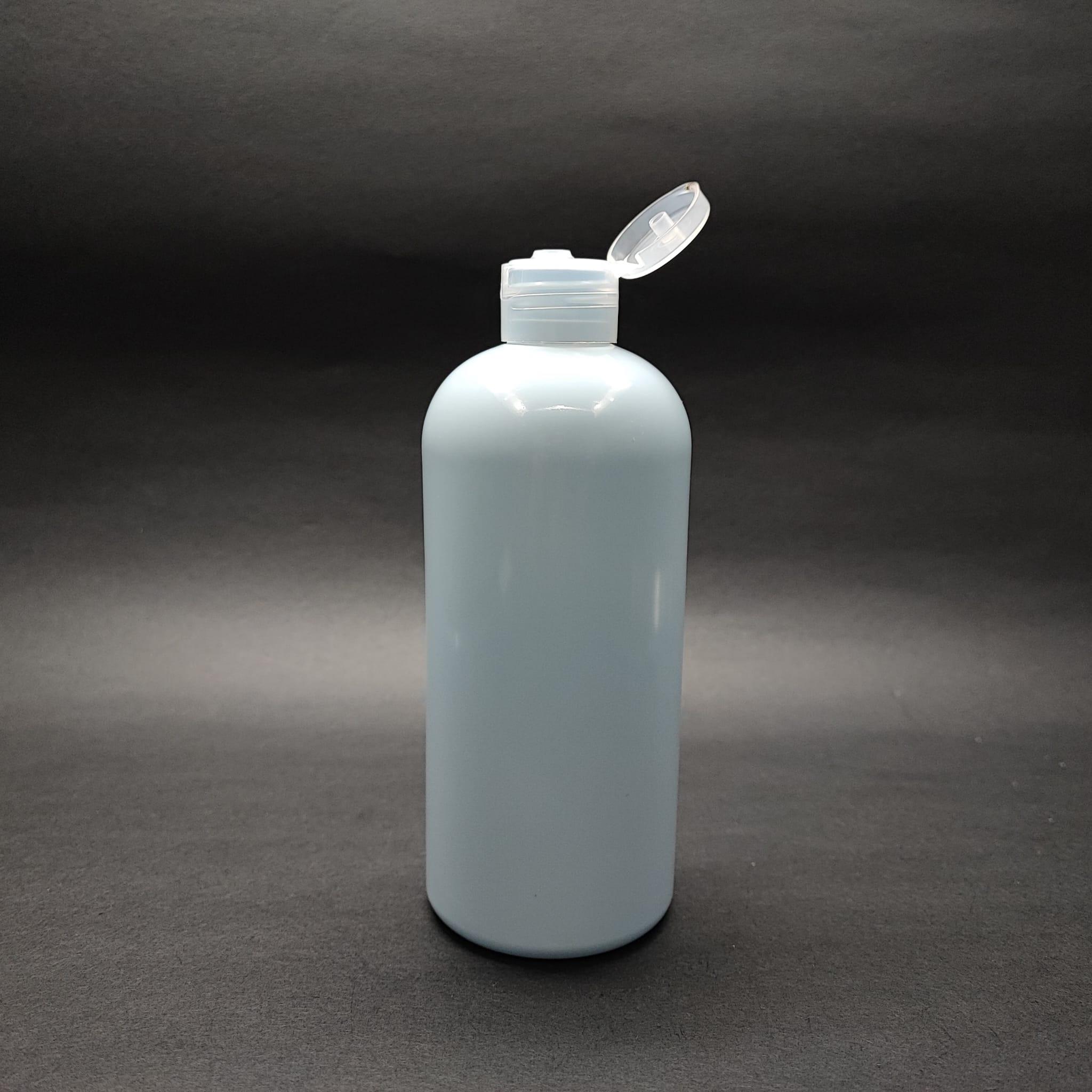 400 CC OVAL BOYUNLU SİLİNDİR PET ŞİŞE (30 GR) - ŞEFFAF FLİPTOP ŞAMPUAN KAPAKLI - 400 ML PLASTİK ŞİŞE - BEBEK MAVİSİ