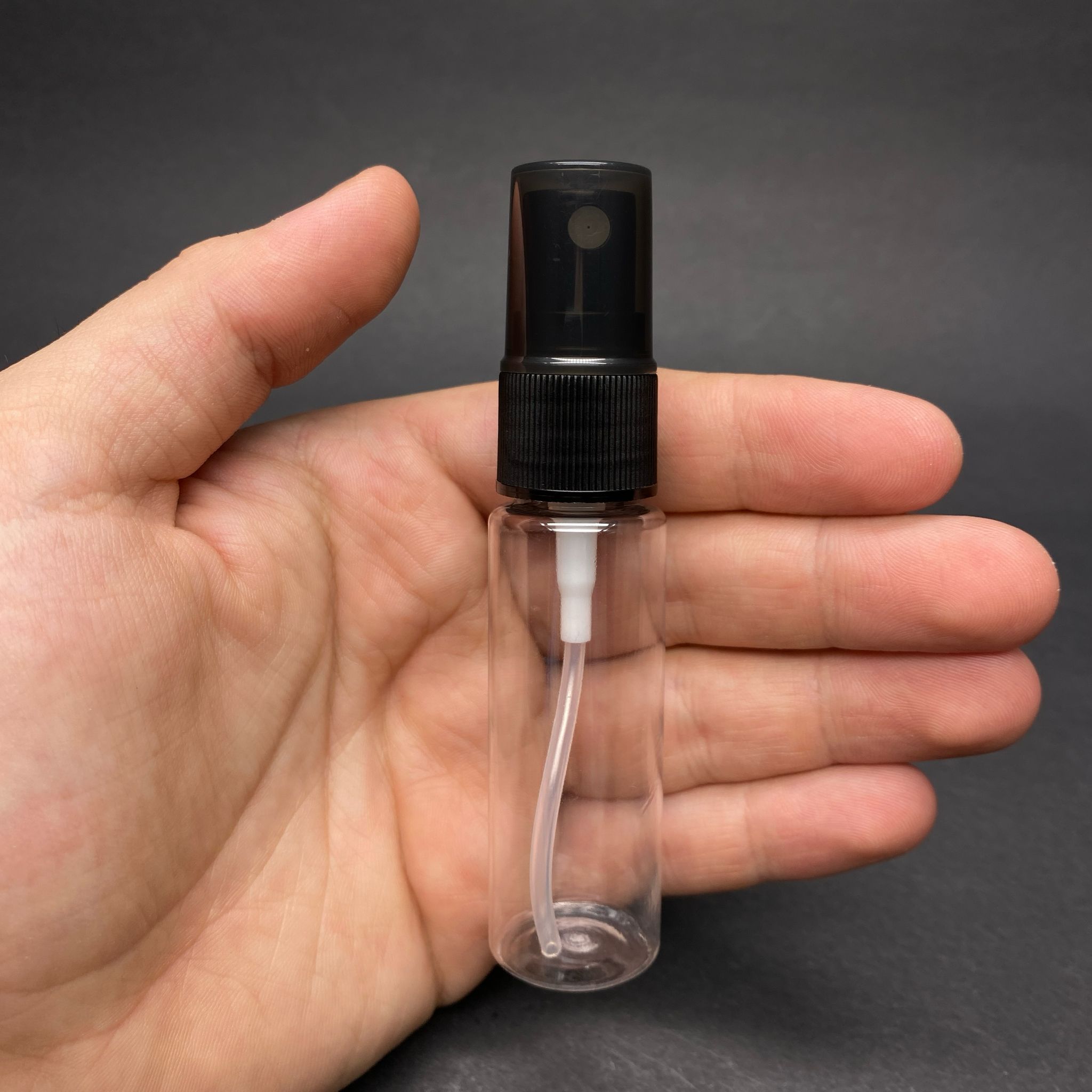 20 CC ŞEFFAF PET ŞİŞE - SİYAH SPREYLİ TESTER 20 ML PLASTİK ŞİŞE