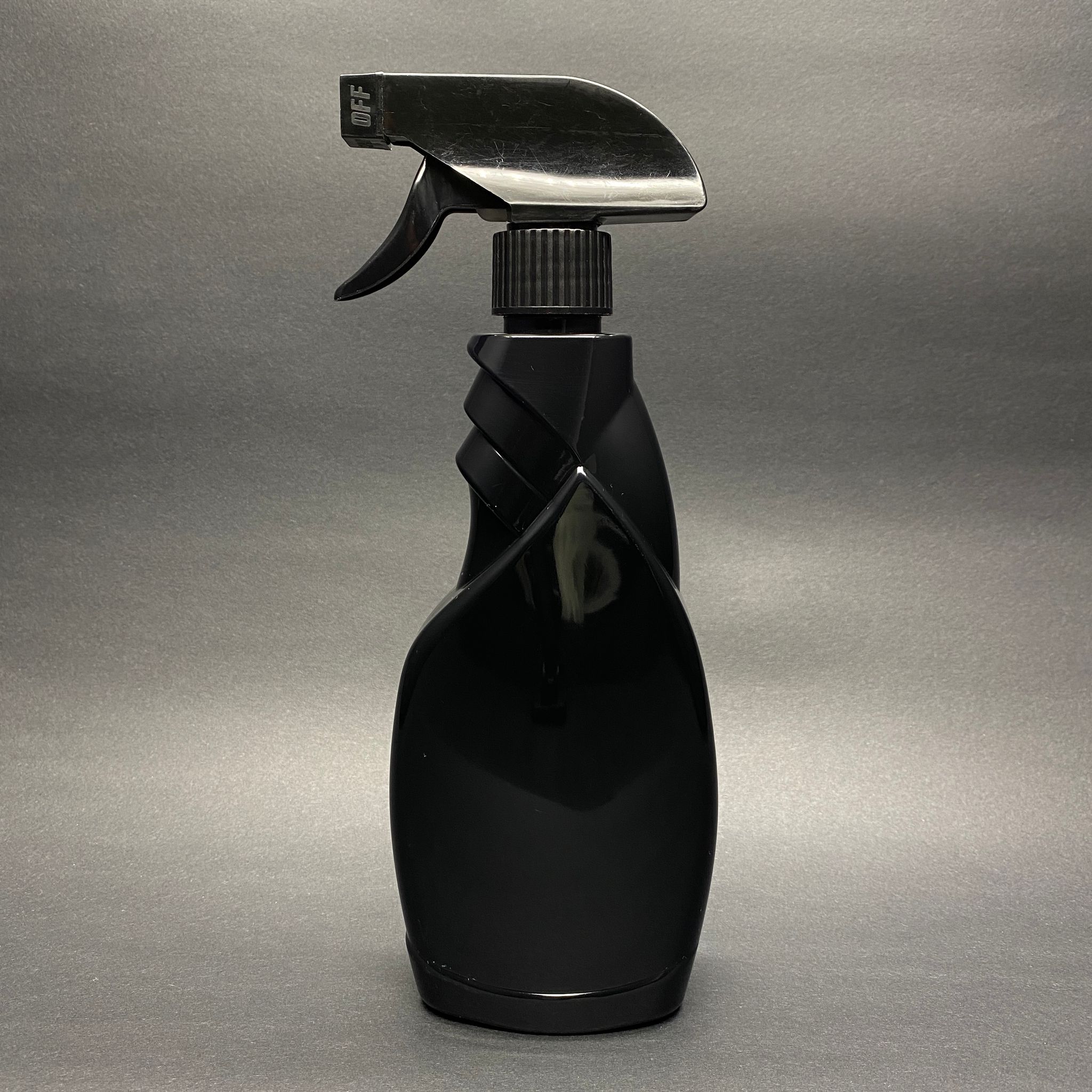 450 CC SİYAH YASSI PET ŞİŞE - SİYAH TRİGER SPREYLİ TETİK SPREYLİ - 450 ML BOŞ CAM SİL ŞİŞESİ - YASSI CAMSİL ŞİŞESİ