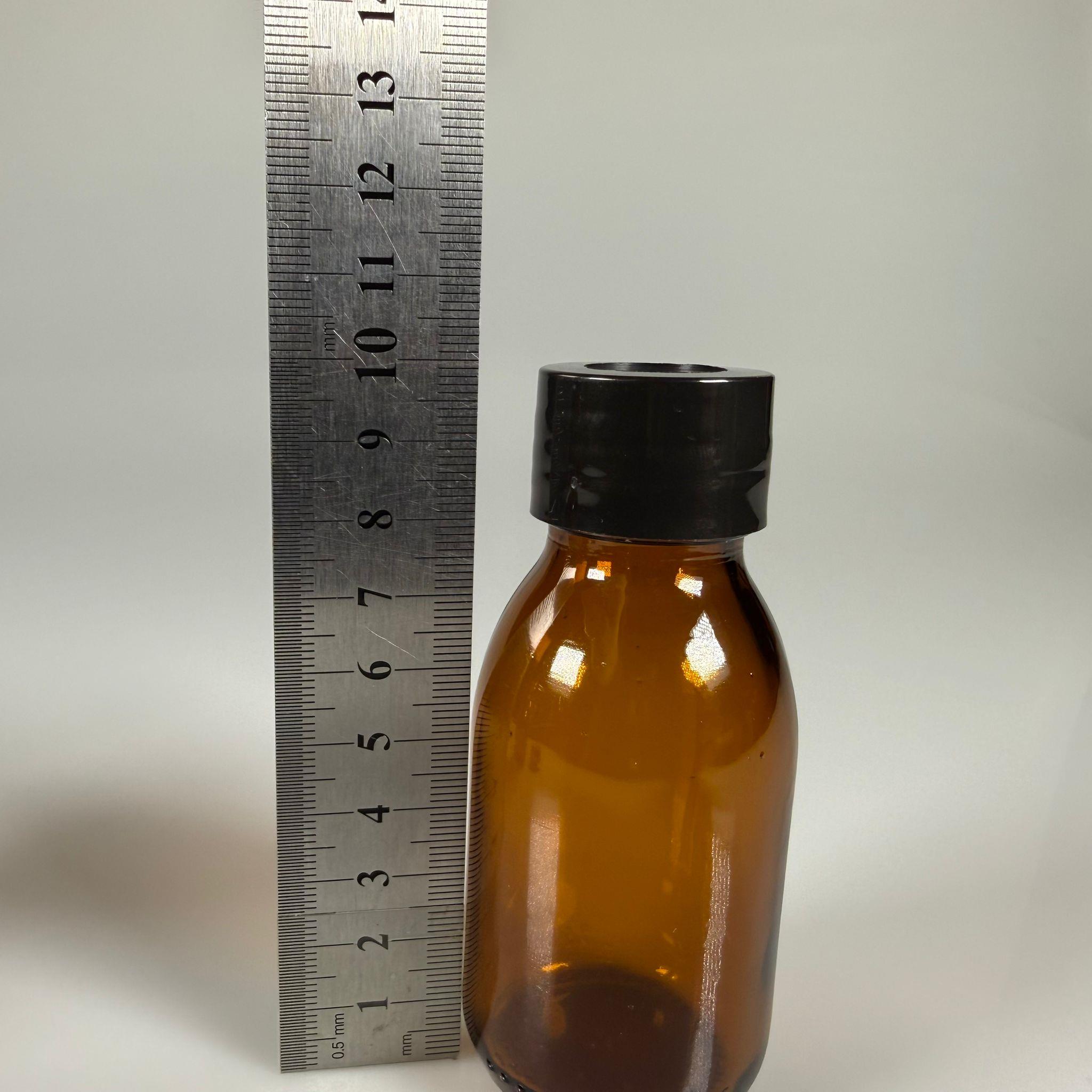 FLAKON ENJEKTÖR SERUM ŞİŞESİ - 75 ML AMBER ECZA CAM ŞİŞE + VİDALI DELİKLİ KAPAK (ELLE ÇEVİREREK KAPANIR) + KAUÇUK BUTİL TIPA TAKIM