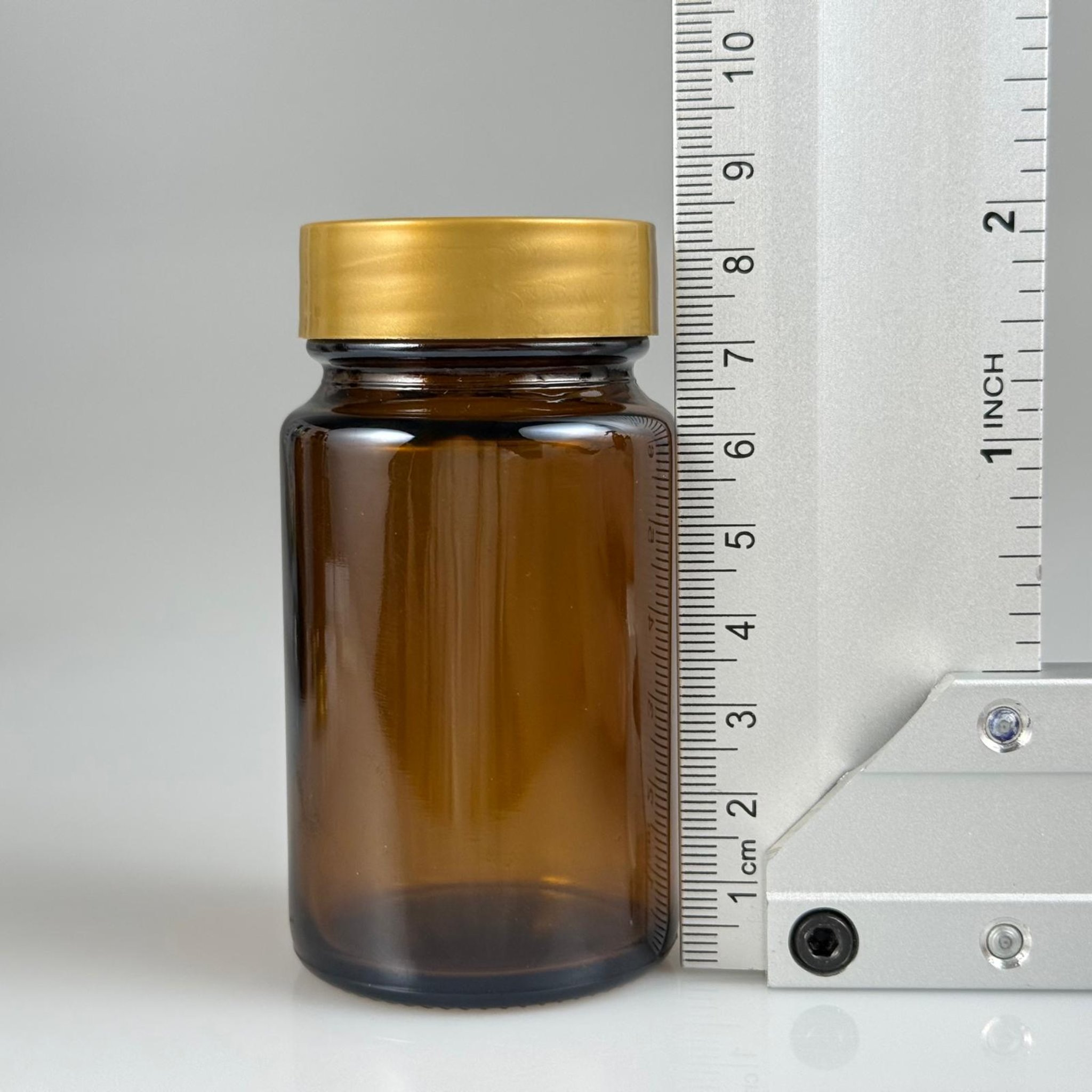 75 CC AMBER CAM TABLET ŞİŞESİ + GOLD PLASTİK KAPAKLI TAKIM - 75 ML KAPSÜL ŞİŞESİ - GENİŞ AĞIZLI İLAÇ ŞİŞESİ - TABLET KAVANOZU