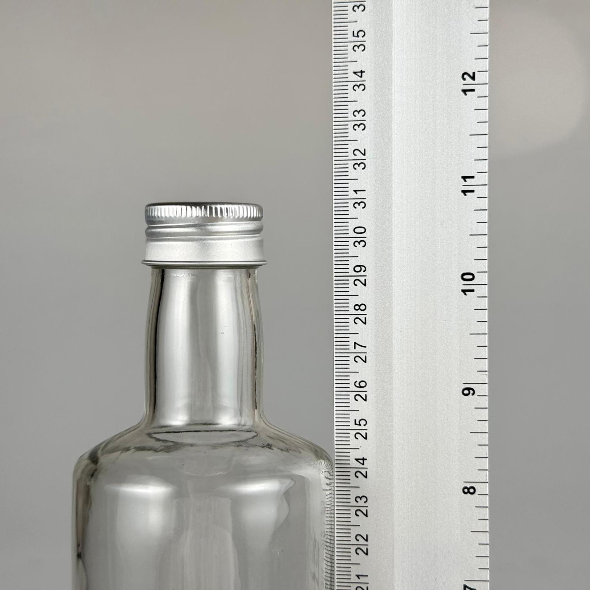 750 CC DORİKA CAM ŞİŞE - GÜMÜŞ METAL ALÜMİNYUM KÖPÜK CONTALI KAPAKLI - 750 ML ŞEFFAF DORİKA ŞİŞE