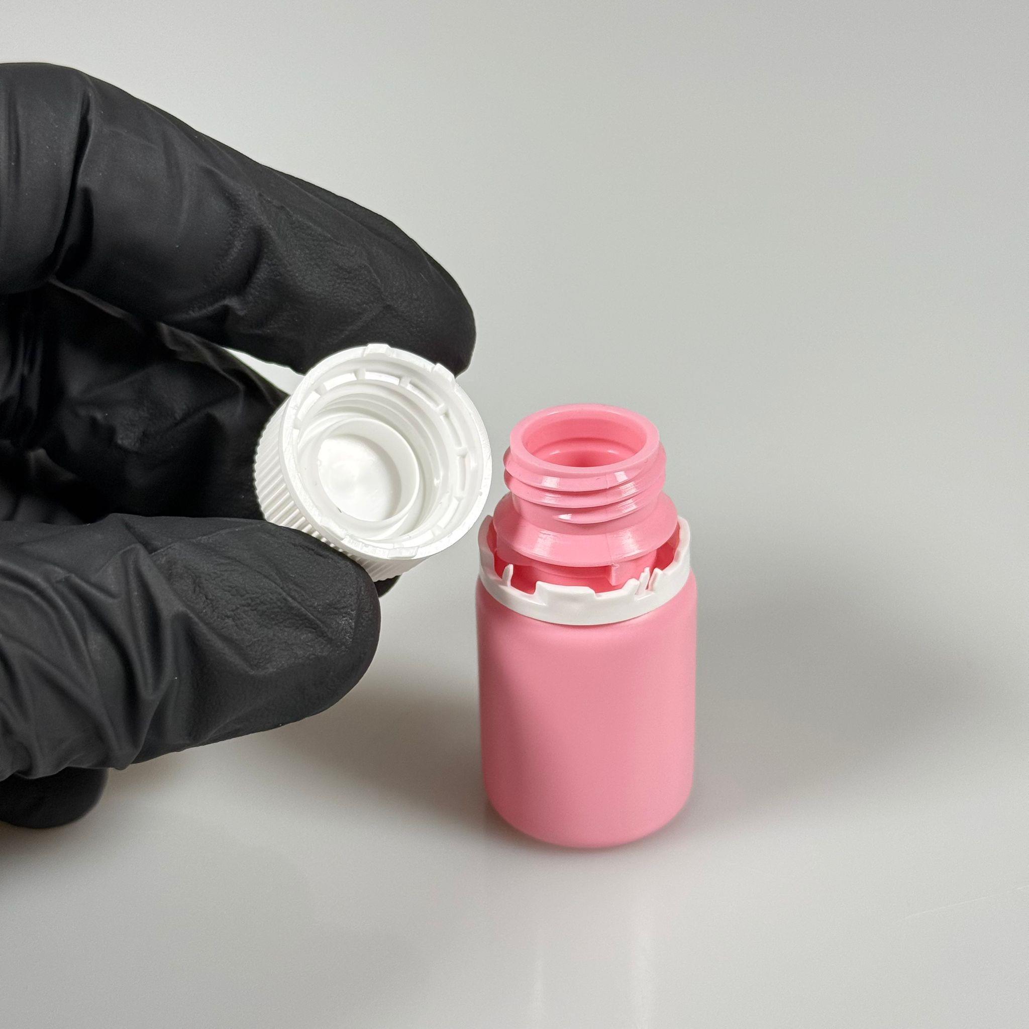 10 CC SHOT ŞİŞESİ - KİLİTLİ BEYAZ KAPAKLI - PEMBE - 10 ML POLİETİLEN CARNITINE SHOT ŞİŞESİ - MEDİKAL VE KOZMETİK AMBALAJ