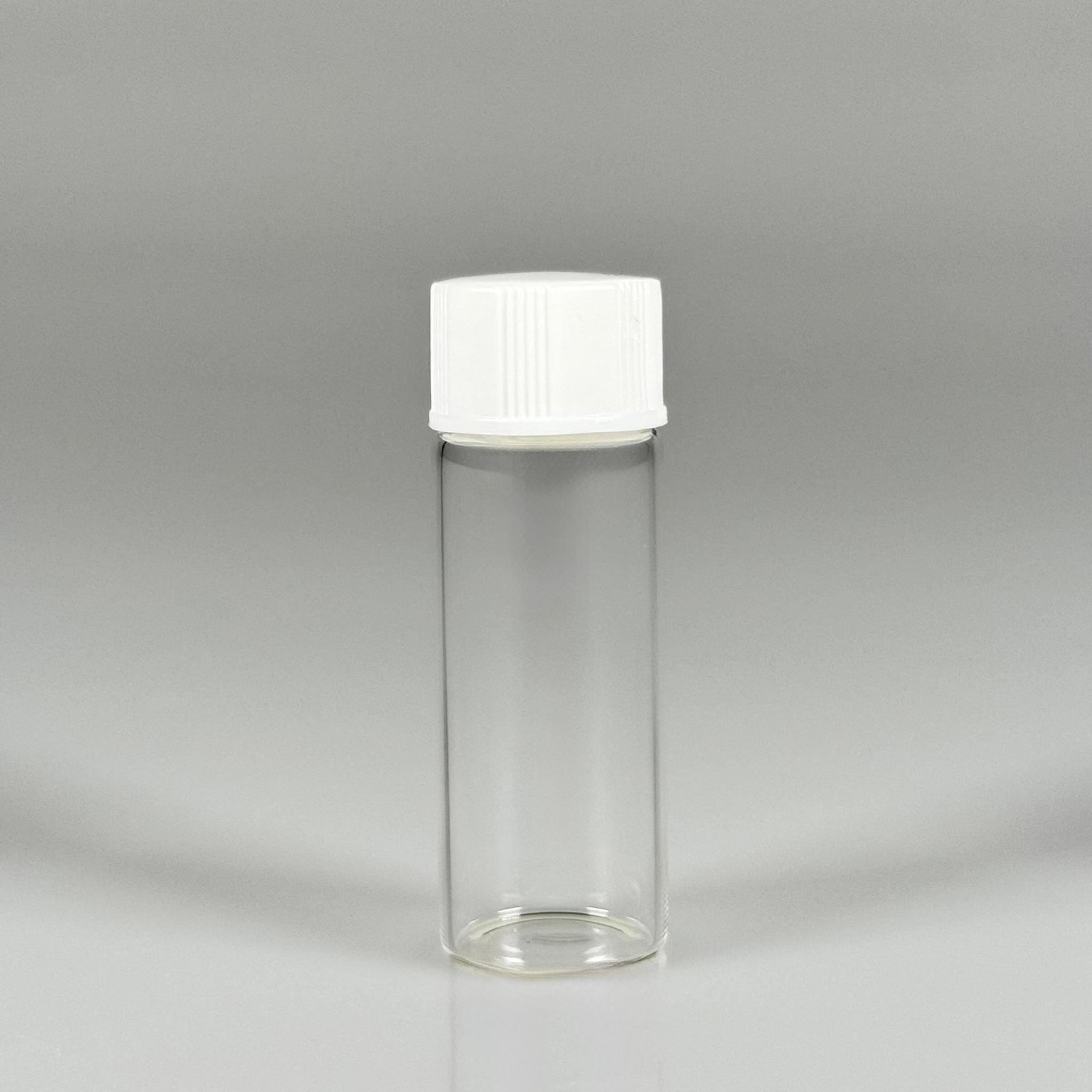 5 CC ŞEFFAF CAM ŞİŞE - BEYAZ KAPAKLI - 5 ML KAPAKLI CAM ŞİŞE