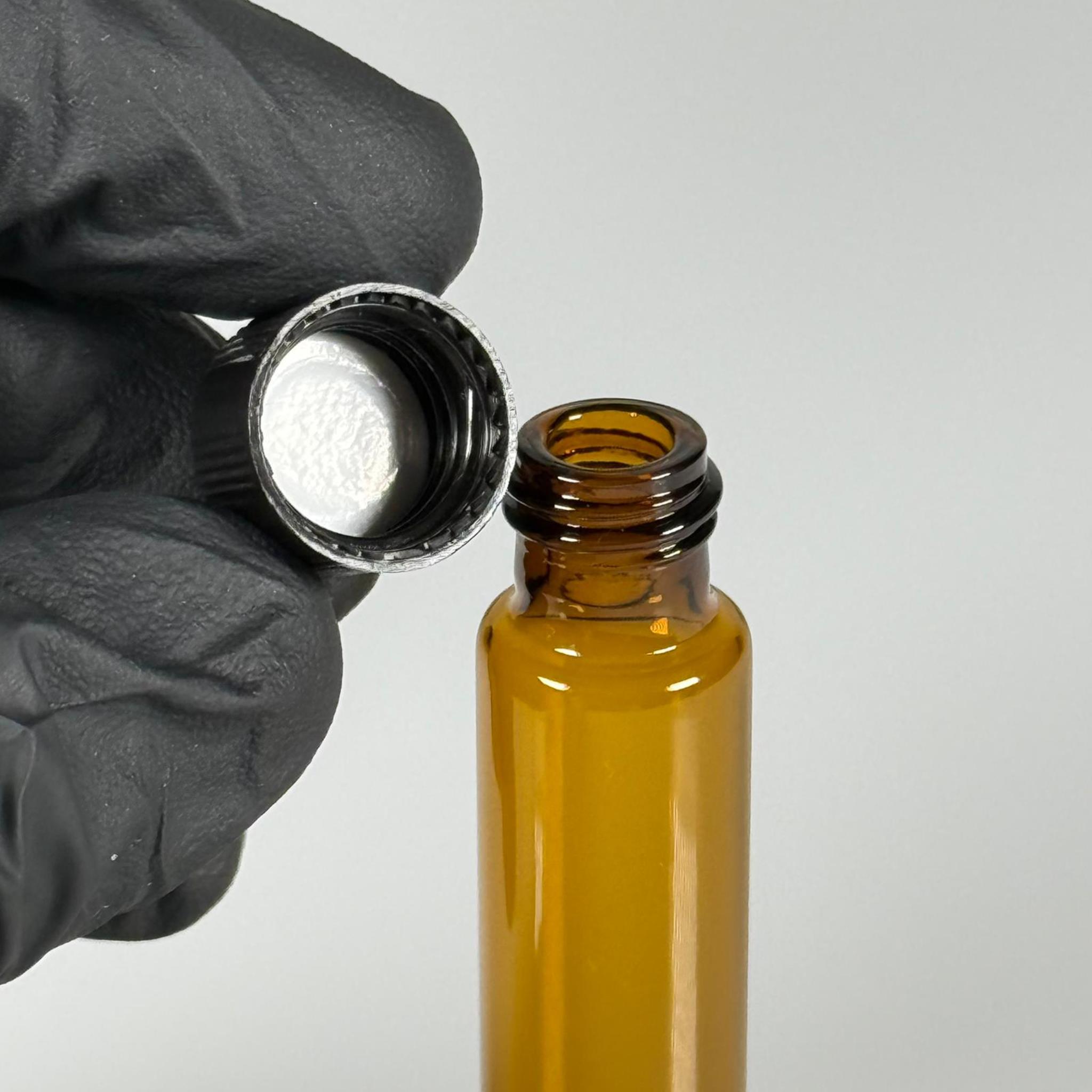 10 CC AMBER CAM ŞİŞE - SİYAH KAPAKLI - 10 ML KAPAKLI CAM ŞİŞE