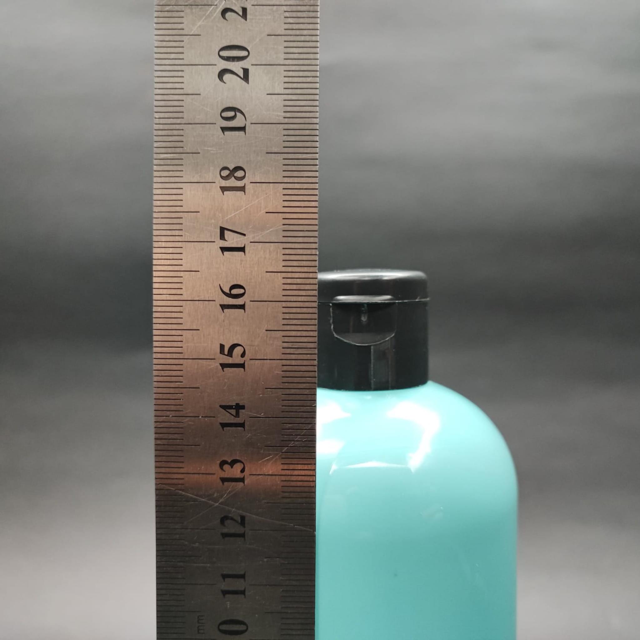 400 CC OVAL BOYUNLU SİLİNDİR PET ŞİŞE (30 GR) - SİYAH FLİPTOP ŞAMPUAN KAPAKLI - 400 ML PLASTİK ŞİŞE - TURKUAZ