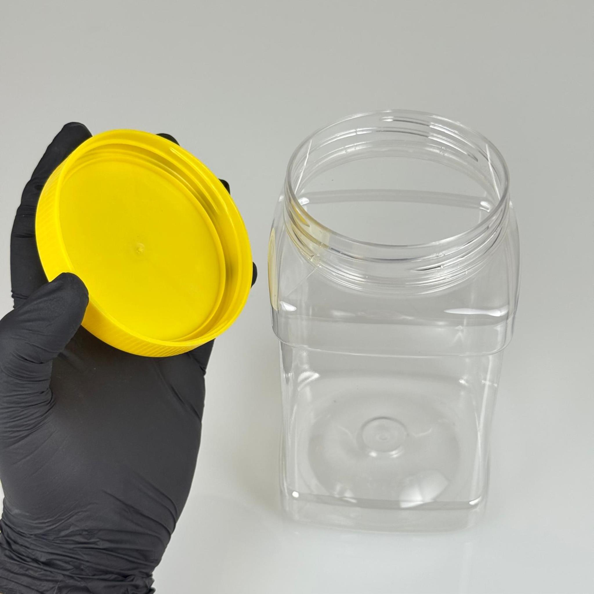 1000 CC DOMBY KARE PET KAVANOZ - 1 LİTRE SIZDIRMAZ KAPAKLI PLASTİK KAVANOZ - TURŞU, ZEYTİN, KURUYEMİŞ, BAHARAT KAVANOZLARI VB ALANLARDA KULLANILABİLİR