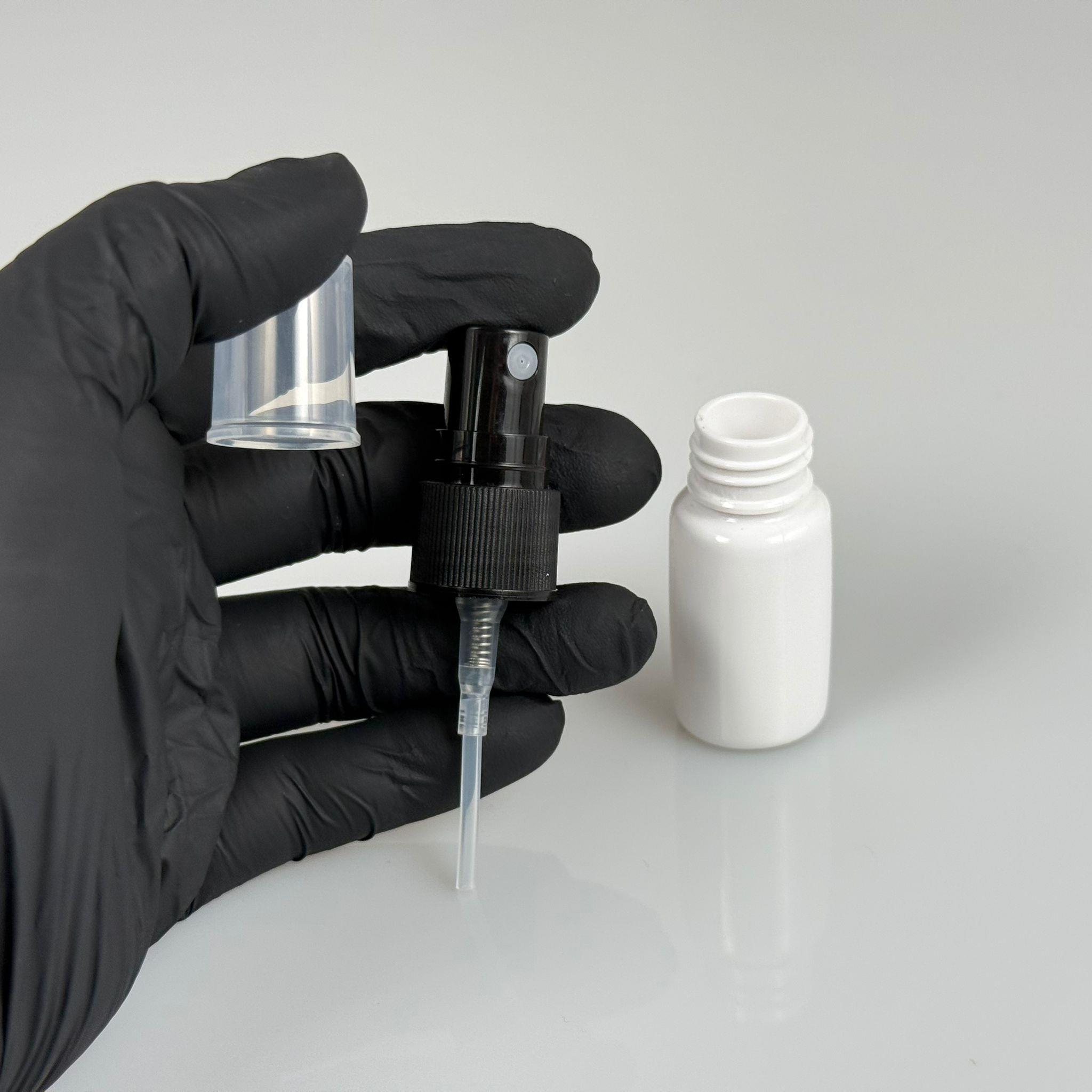 10 CC BEYAZ PET ŞİŞE - SİYAH SPREYLİ TESTER 10 ML PLASTİK ŞİŞE
