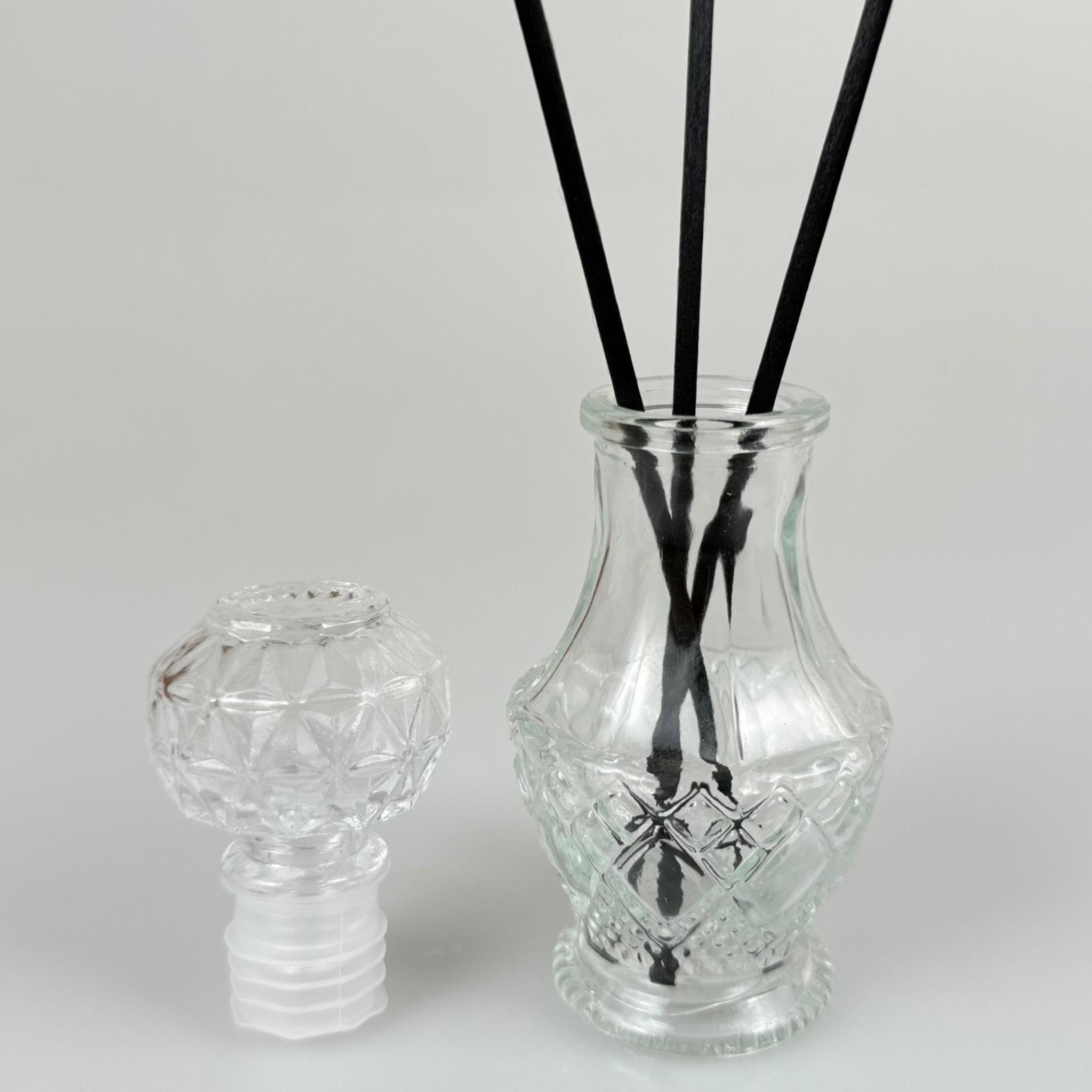 OVAL LÜKS MODEL CAM BAMBU ODA KOKUSU ŞİŞESİ + CAM TIPA + 3 ADET FİBER BAMBU ÇUBUK - 50 ML SET TAKIM - HEDİYELİK PROMOSYON LÜX DİFFUSER ŞİŞELERİ