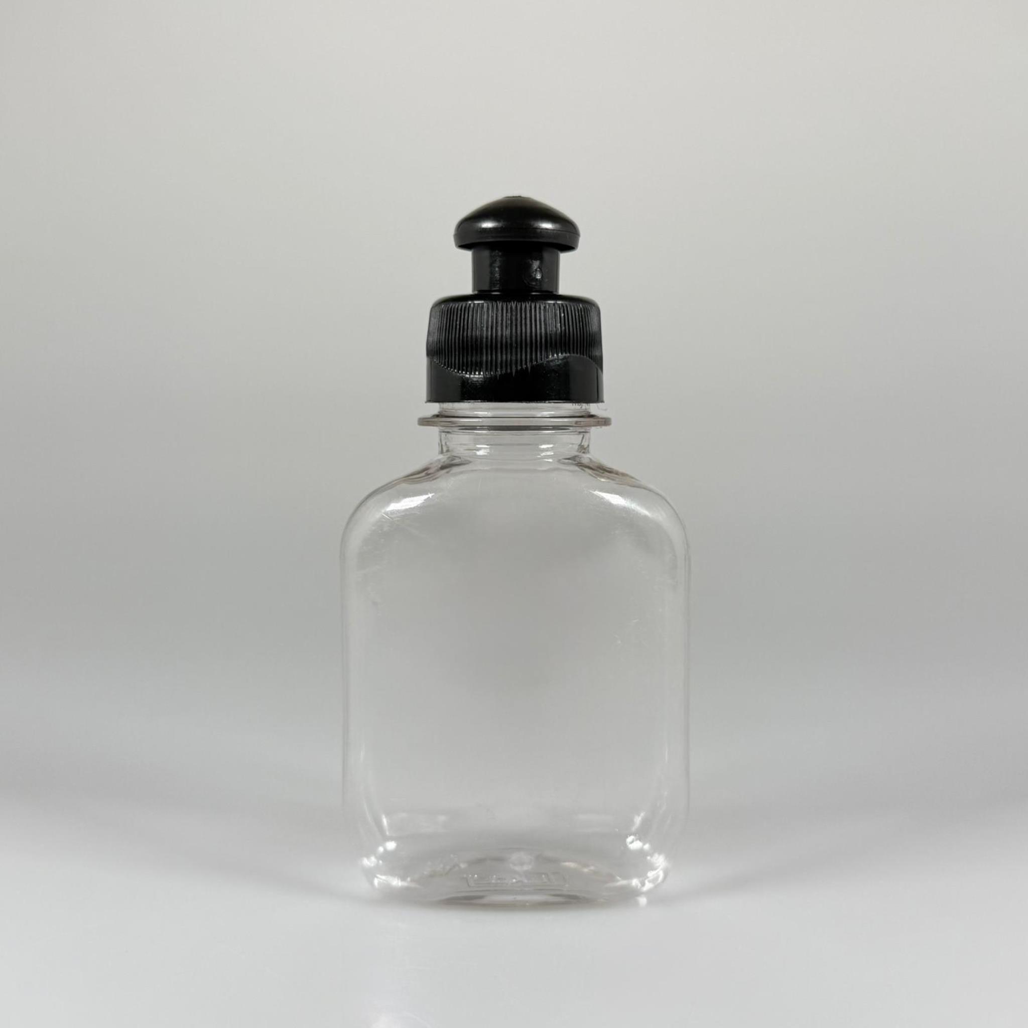 100 CC YASSI PET ŞİŞE - SİYAH PUSH PULL KAPAKLI - 100 ML PET ŞİŞE KALIN (15 GR)